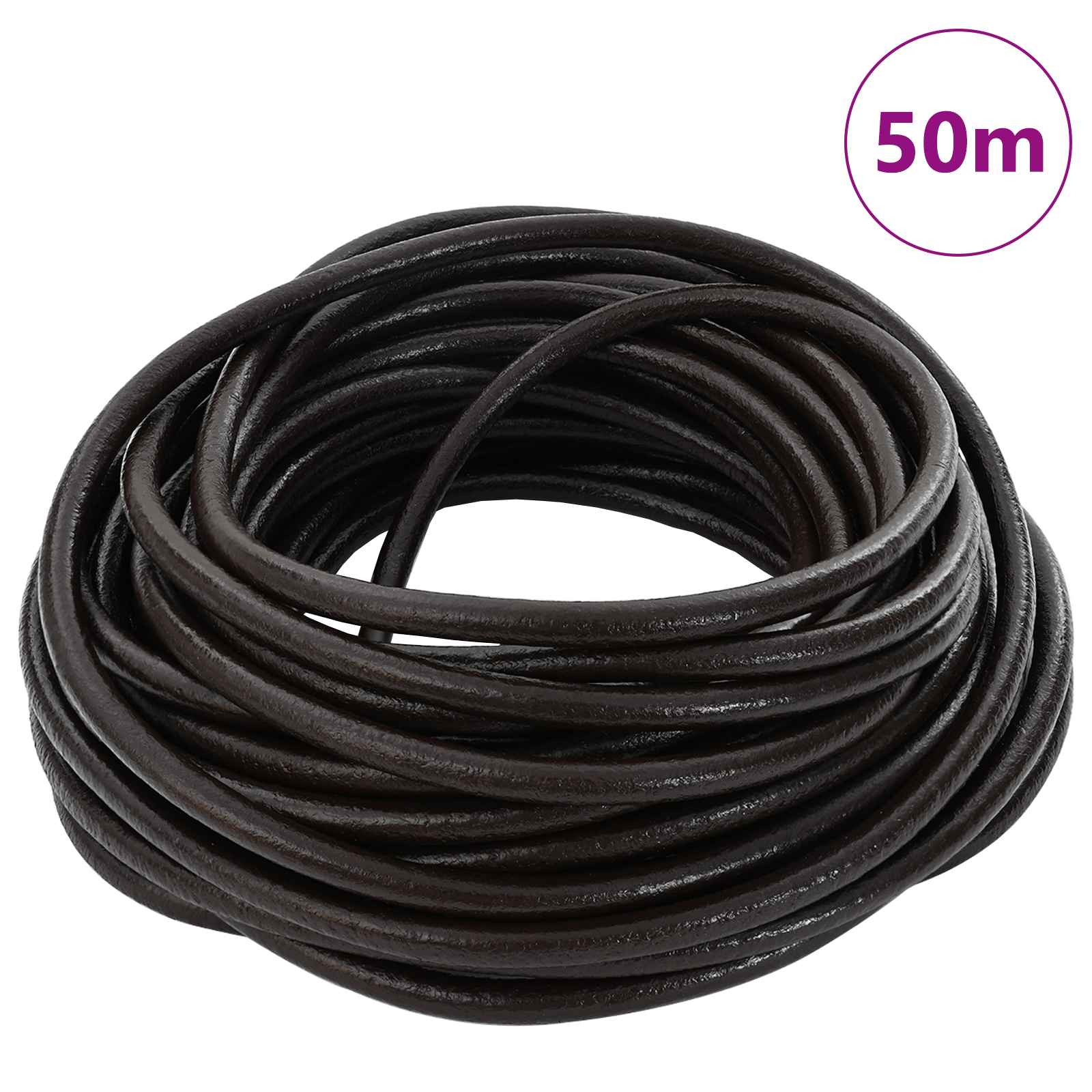 Kožni konop Tamno smeđa Ø5 mm x 50 m Koža