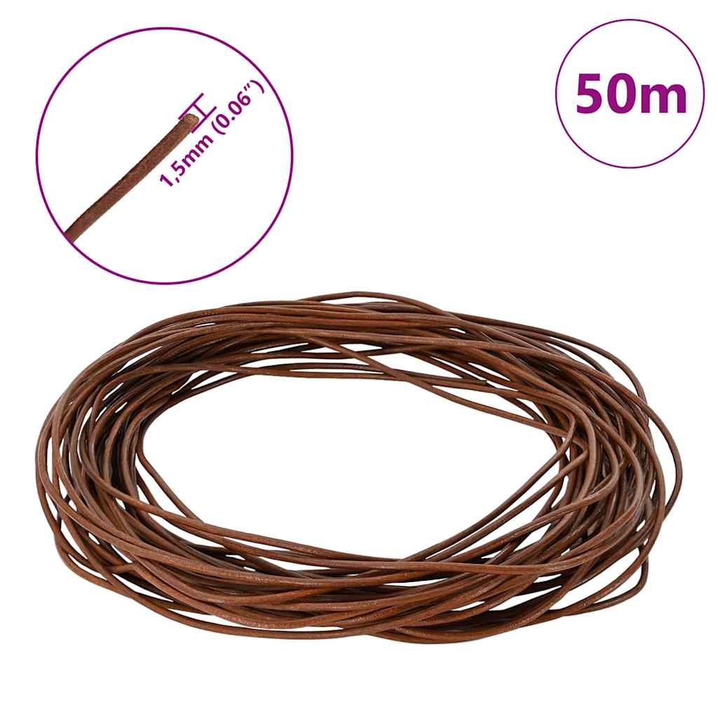 Kožni konop Svijetlosmeđa Ø1,5 mm x 50 m Koža