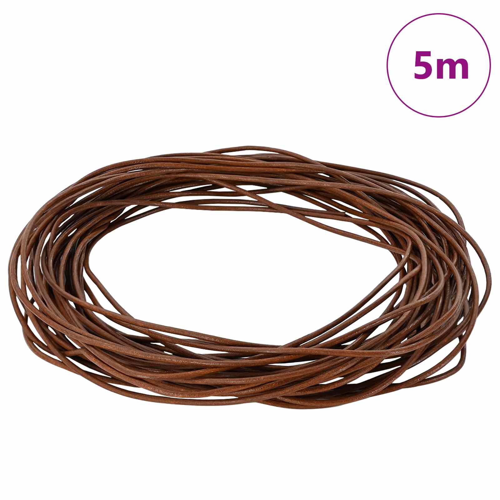 Kožni konop Svijetlosmeđa Ø2 mm x 5 m Koža