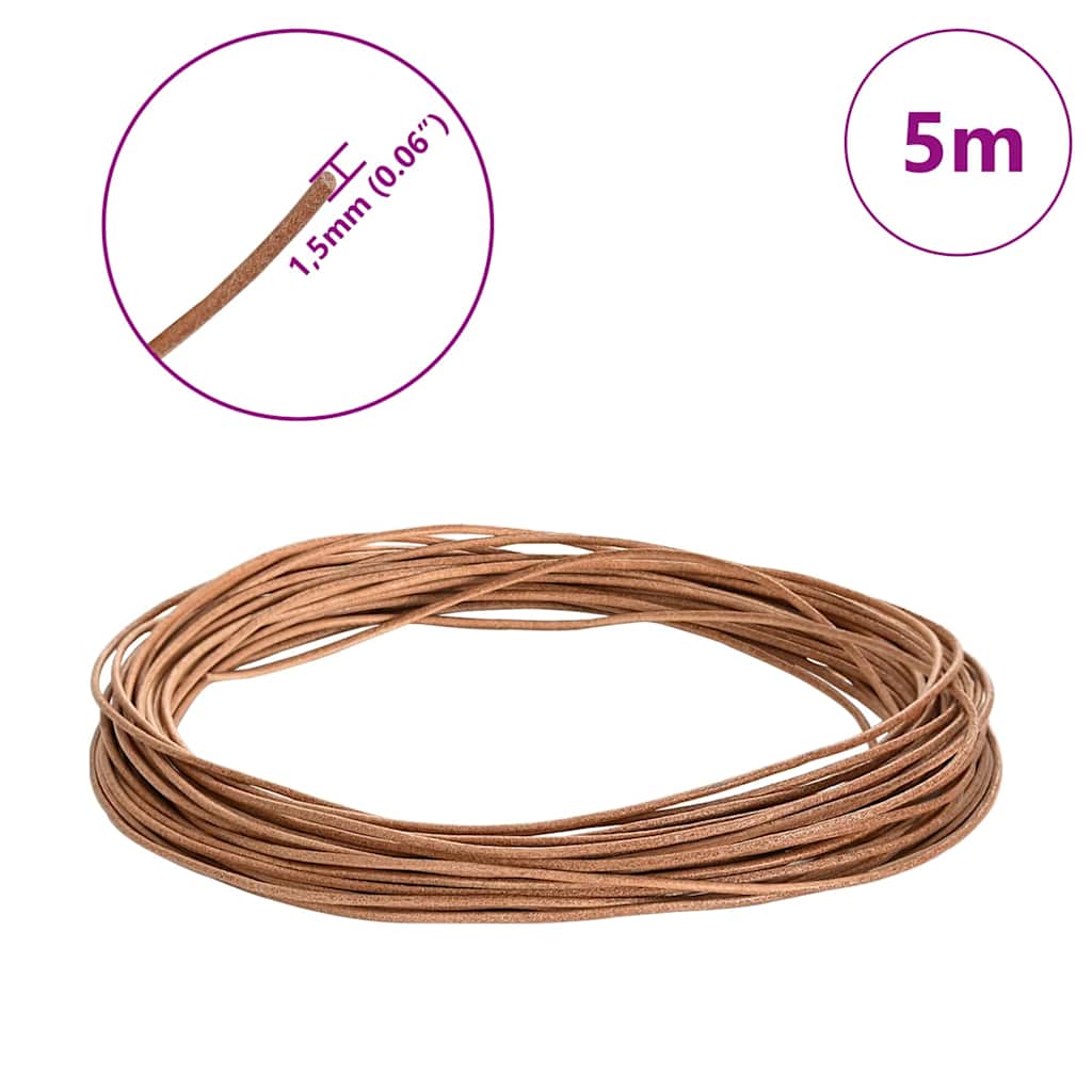 Kožni konop Smeđa Ø1,5 mm x 5 m Koža