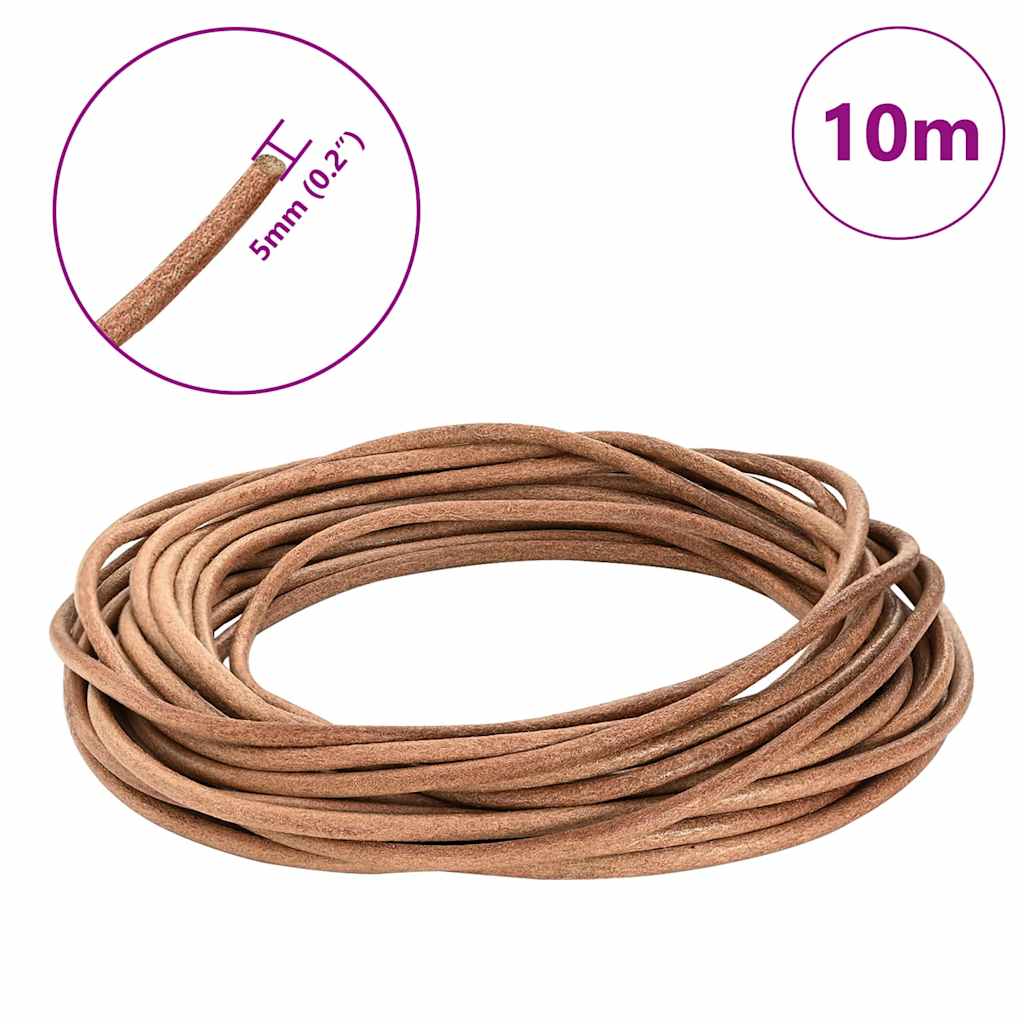 Kožni konop Smeđa Ø5 mm x 10 m Koža