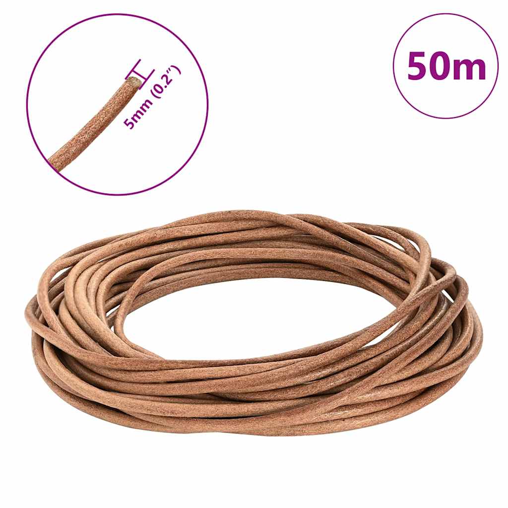 Kožni konop Smeđa Ø5 mm x 50 m Koža
