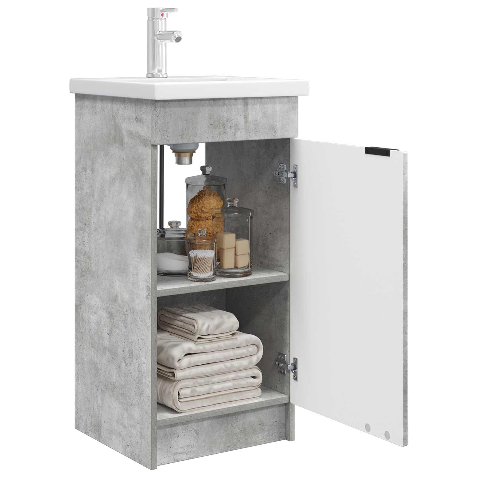 Kupaonski umivaonik s sudoperom Betonska siva 42 x 40 x 84,5 cm