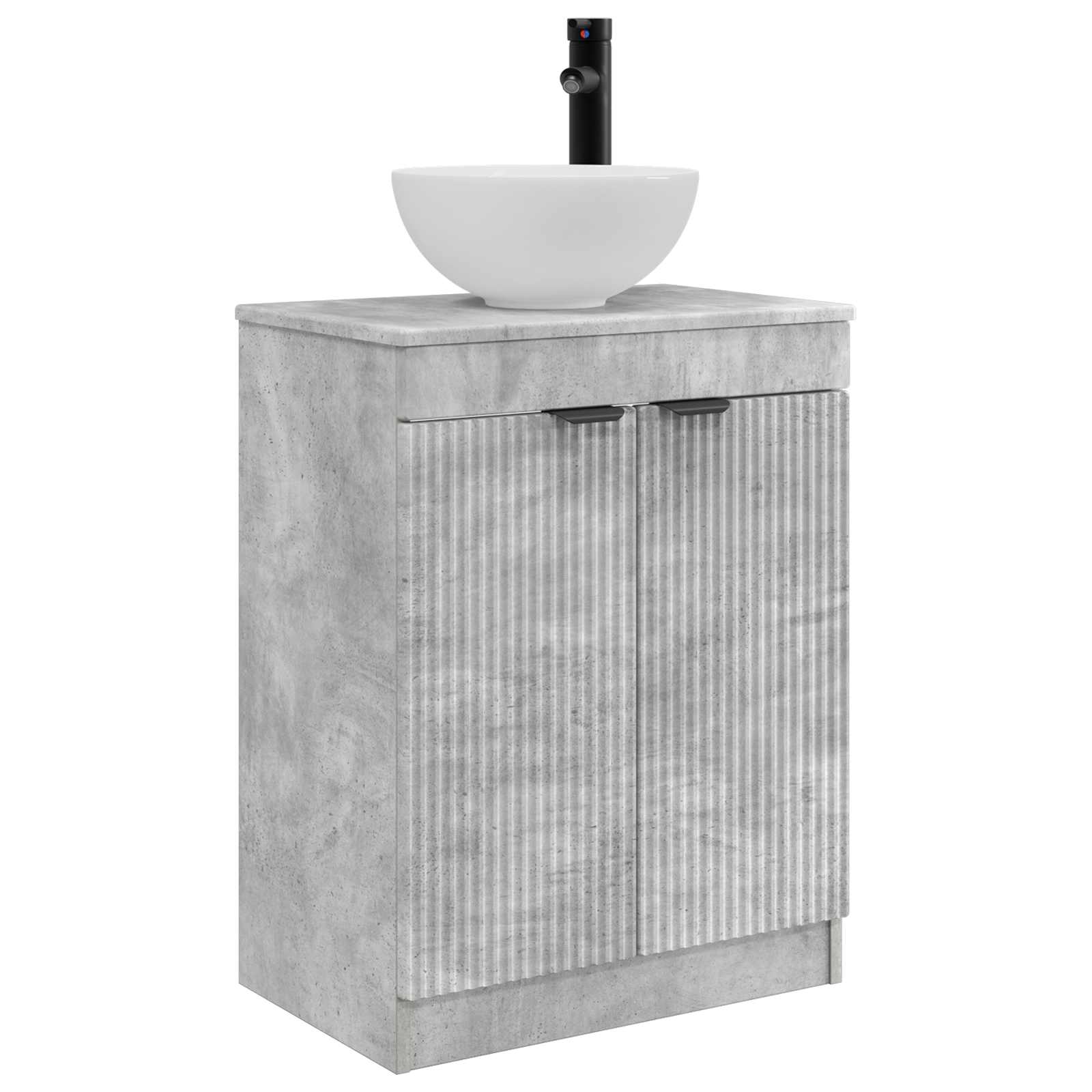 Kupaonski umivaonik s sudoperom Betonska siva 54 x 35 x 83 cm