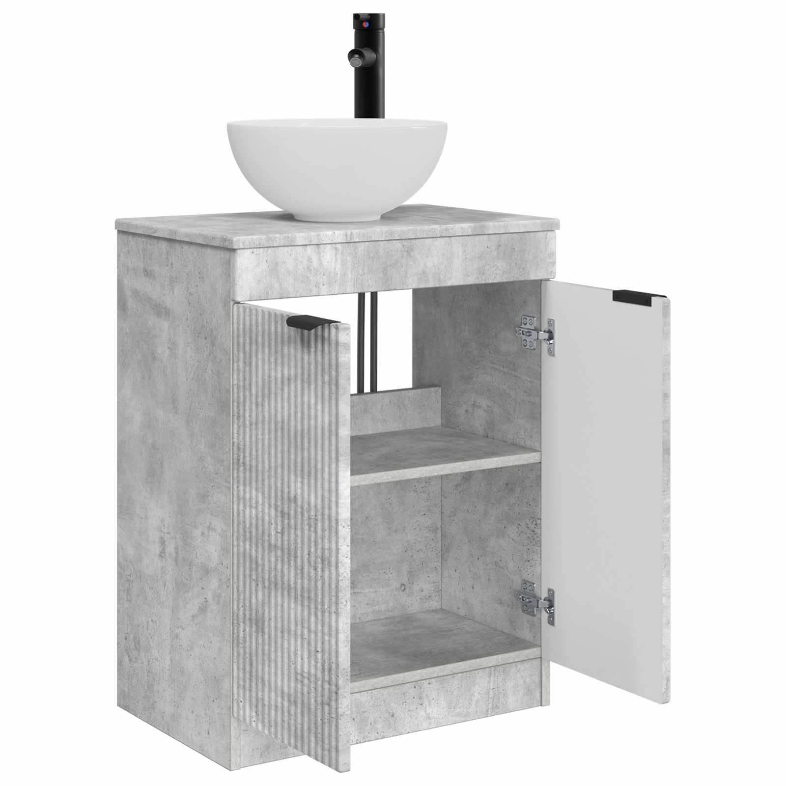 Kupaonski umivaonik s sudoperom Betonska siva 54 x 35 x 83 cm