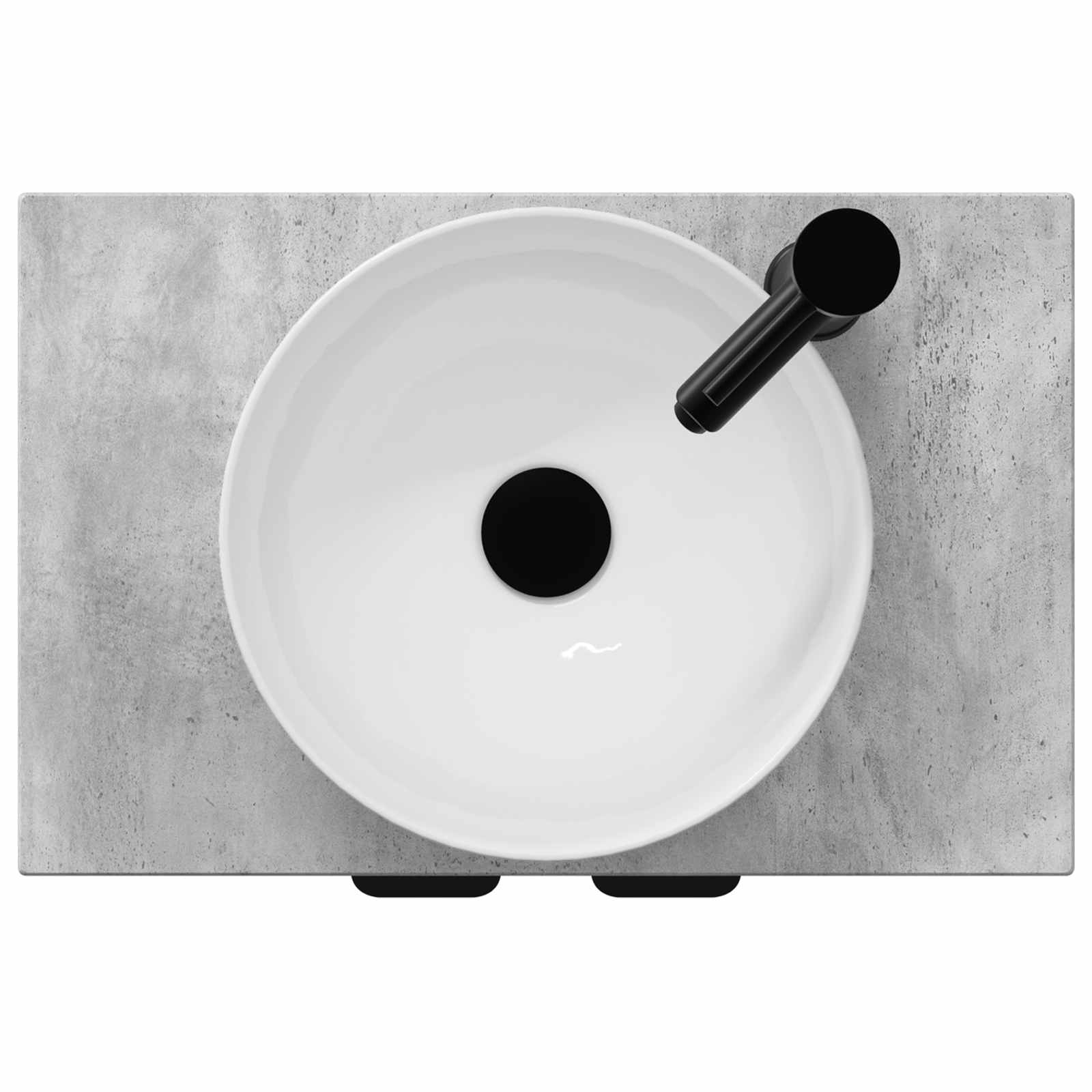 Kupaonski umivaonik s sudoperom Betonska siva 54 x 35 x 83 cm