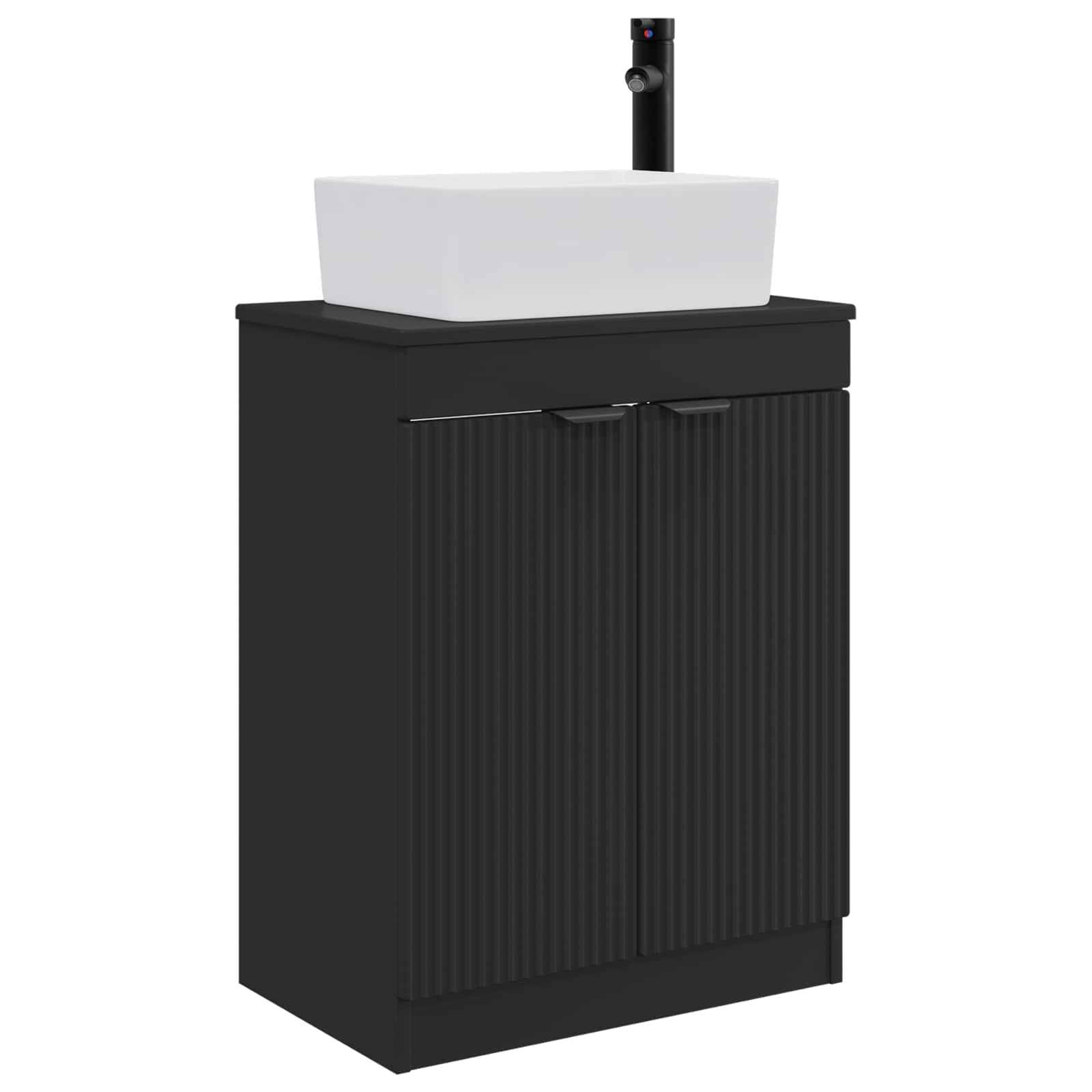 Kupaonski umivaonik s sudoperom Crna 54 x 35 x 83 cm