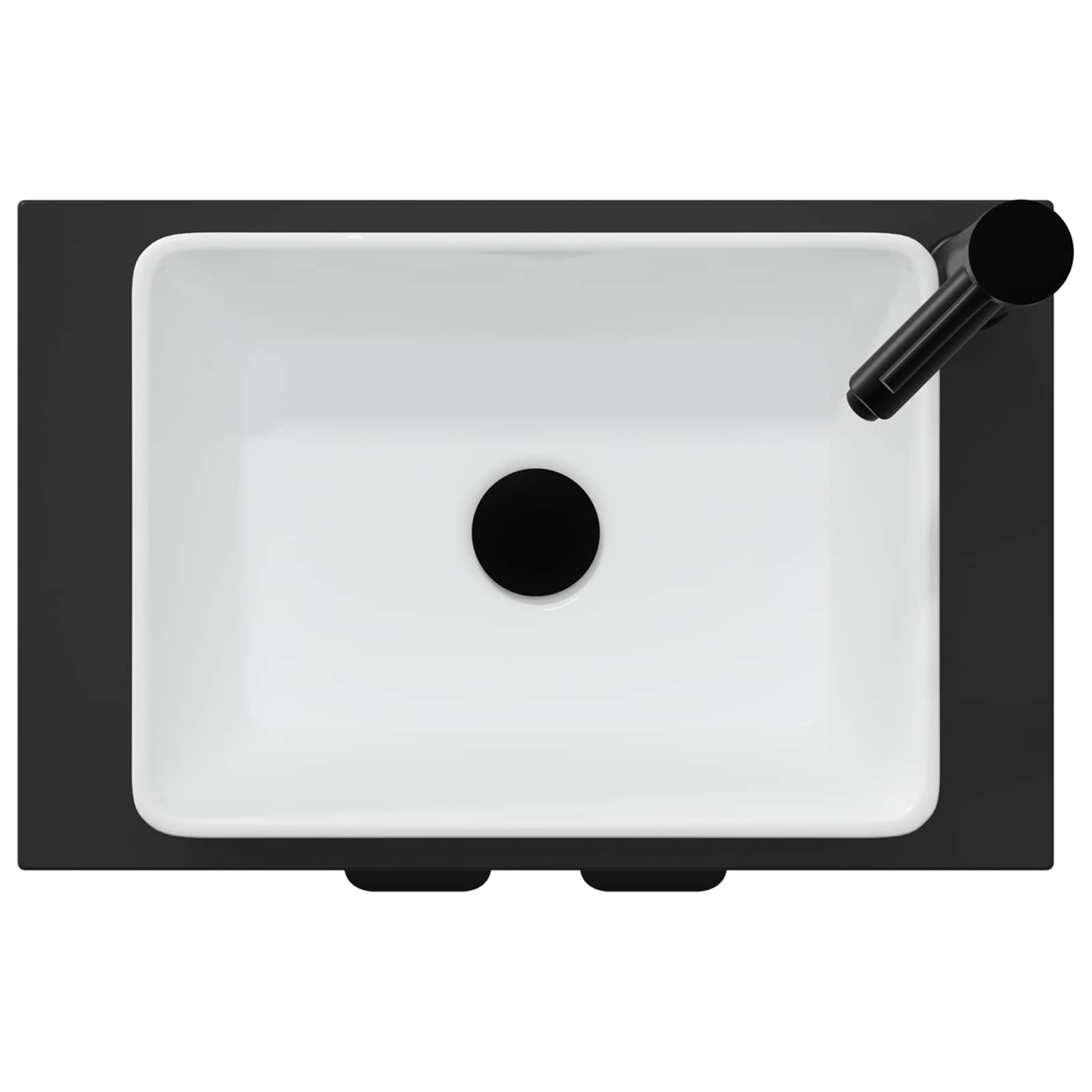 Kupaonski umivaonik s sudoperom Crna 54 x 35 x 83 cm