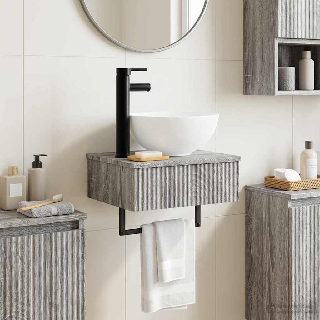 Zidni sudoper Siva Sonoma 40 x 35 x 39 cm Konstruirano drvo