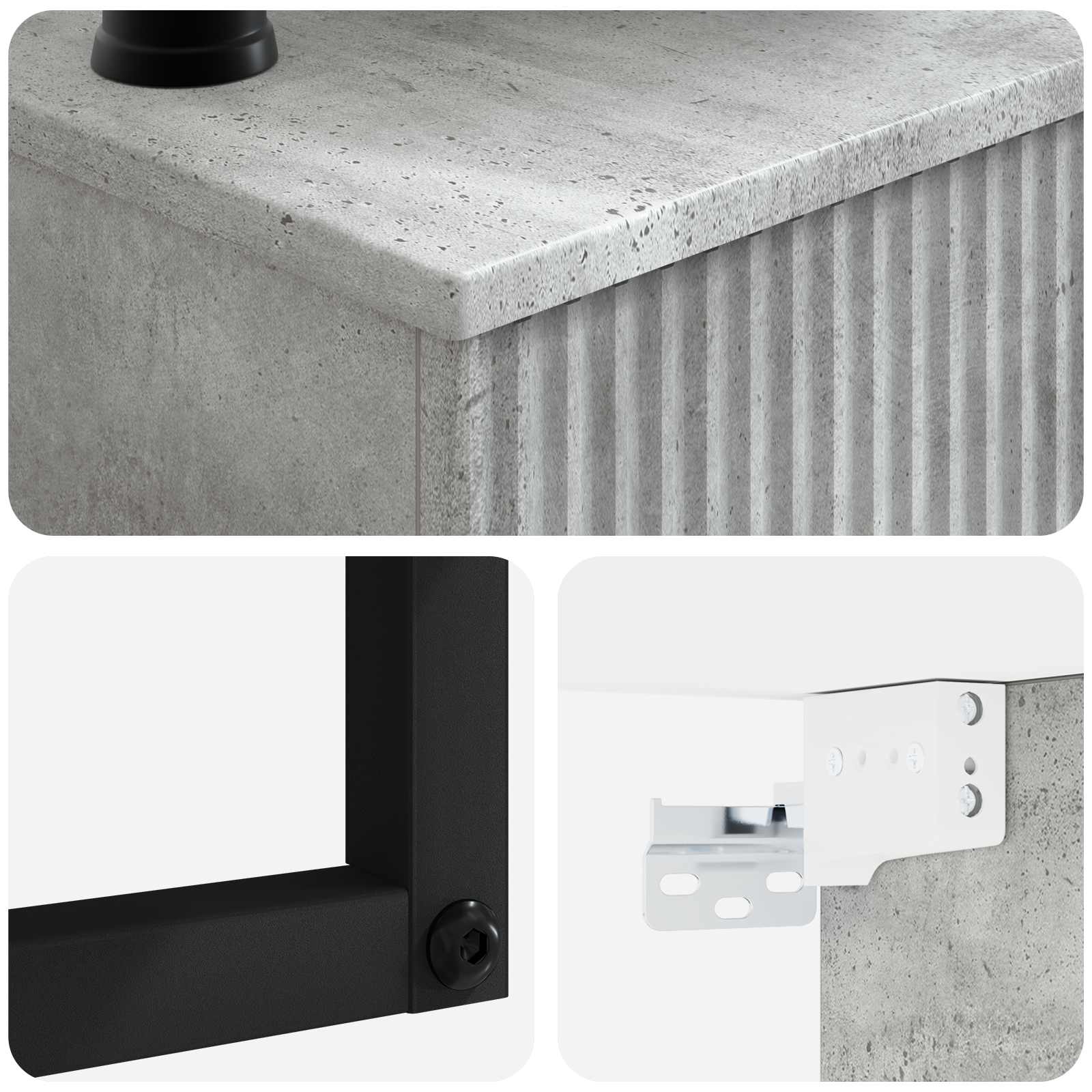 Zidni sudoper Betonska siva 53 x 35 x 39 cm Konstruirano drvo