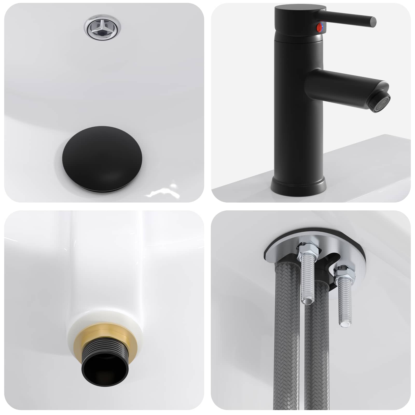Umivaonik za kupaonicu Mat Crna 42 x 40 x 16,5 cm Metal