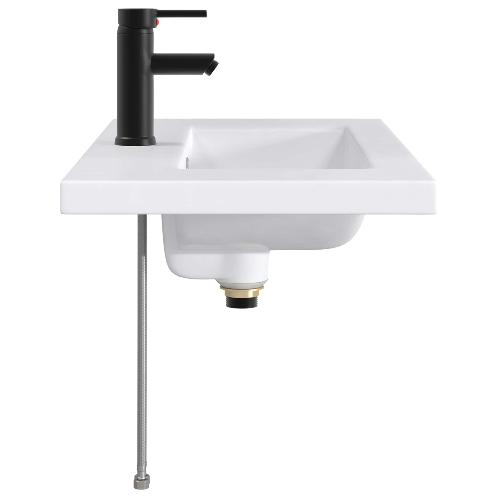 Umivaonik za kupaonicu Mat Crna 81 x 40 x 17,5 cm Metal