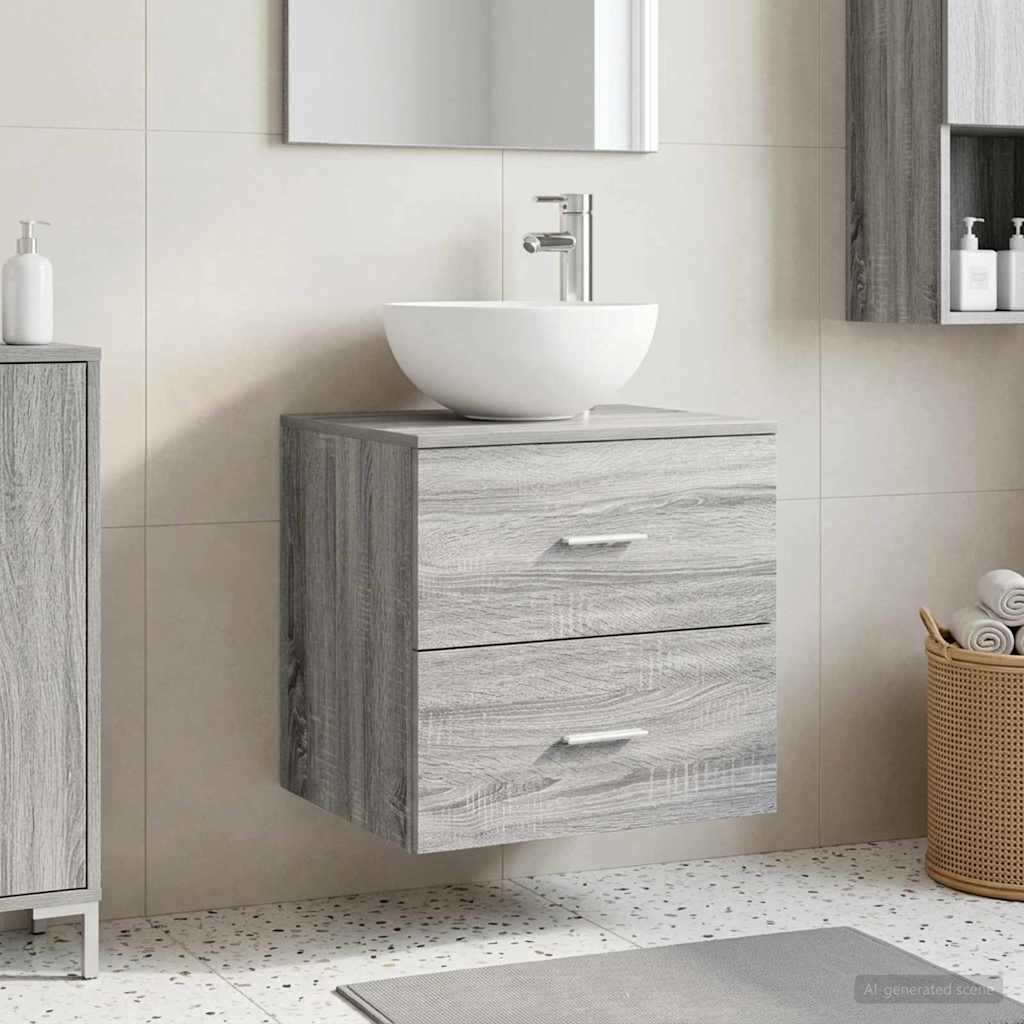 Umivaonik s policom Siva Sonoma 49,5 x 41 x 64,5 cm