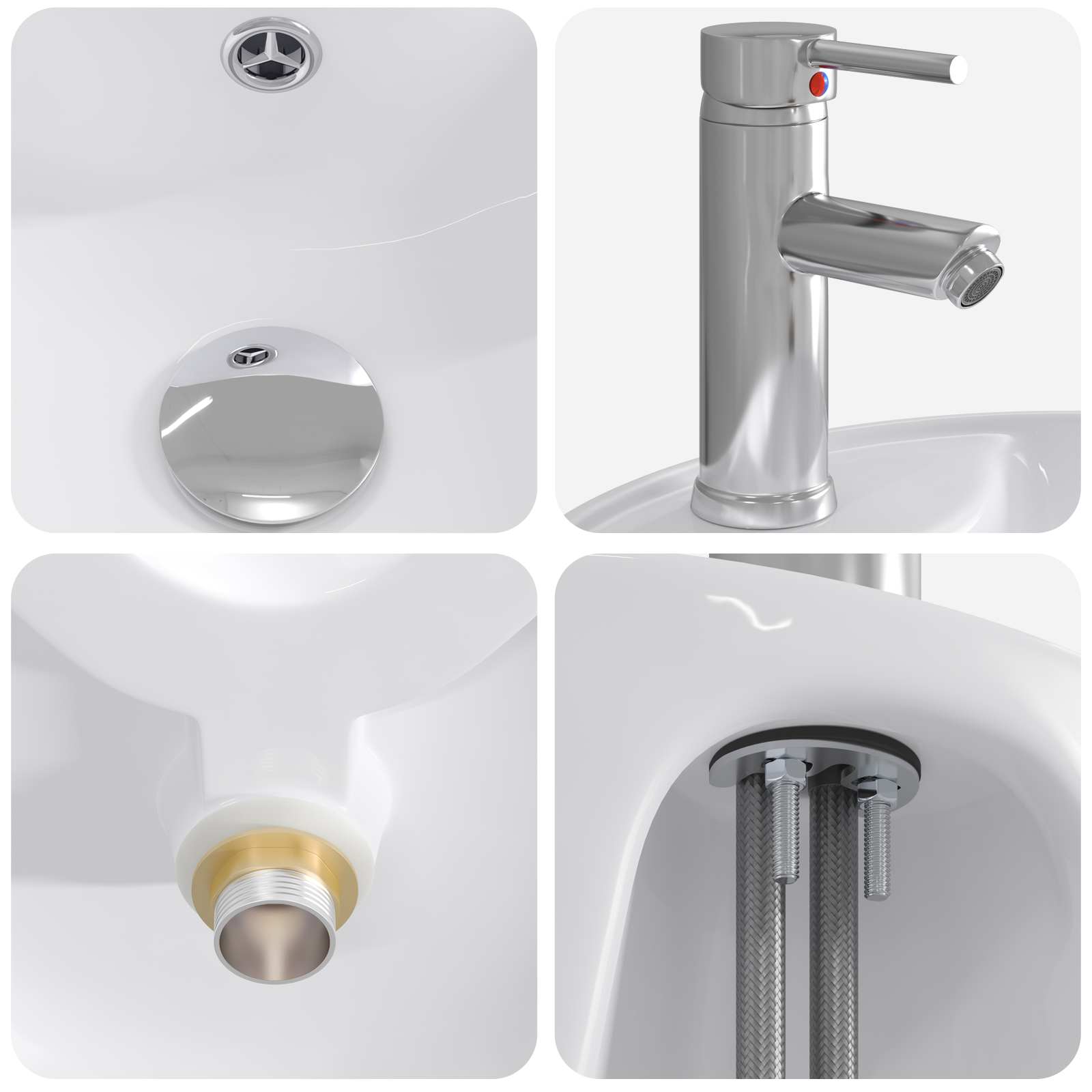 Umivaonik s policom Dimljeni hrast 49,5 x 44,5 x 65 cm