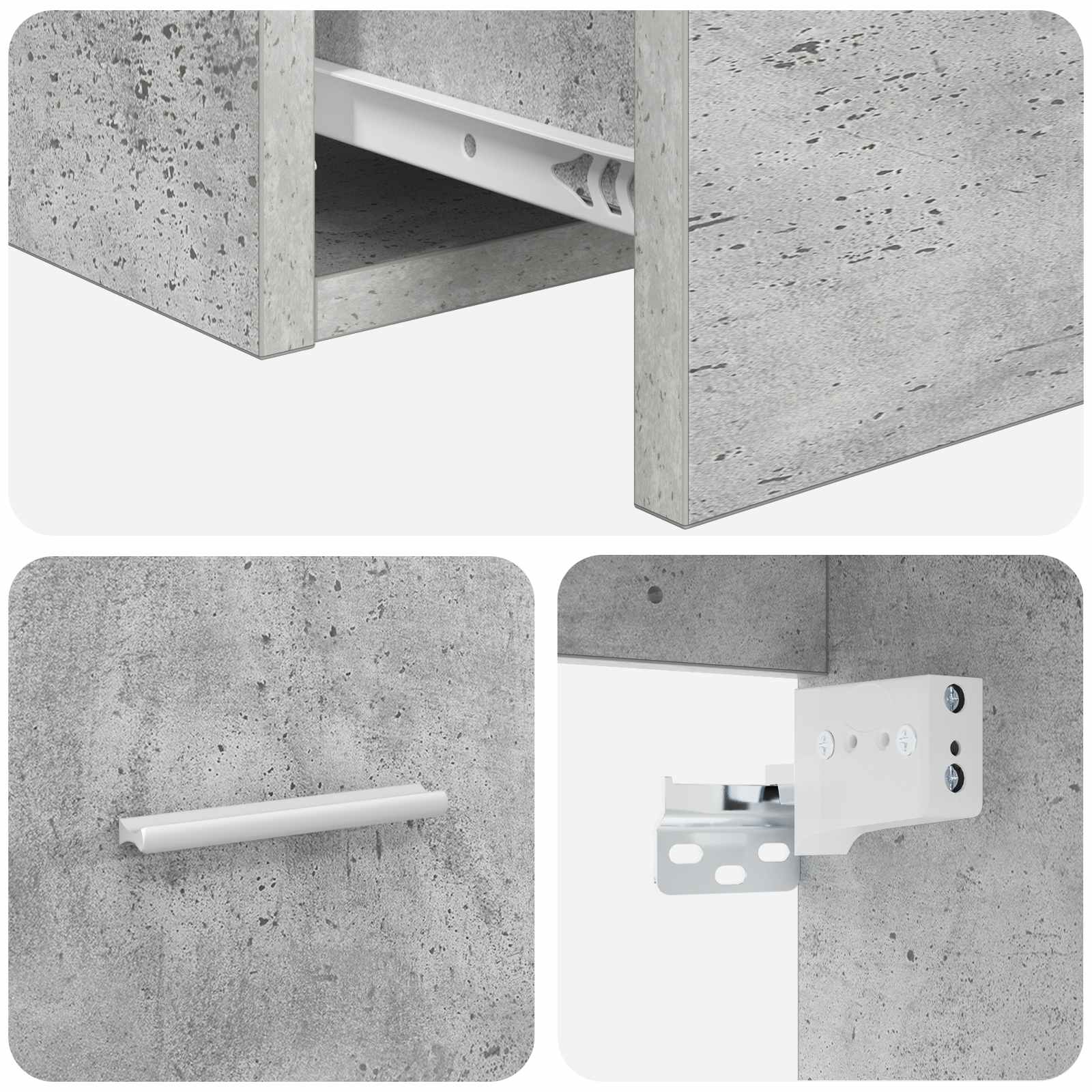 Umivaonik s policom Betonska siva 49,5 x 44,5 x 66,5 cm