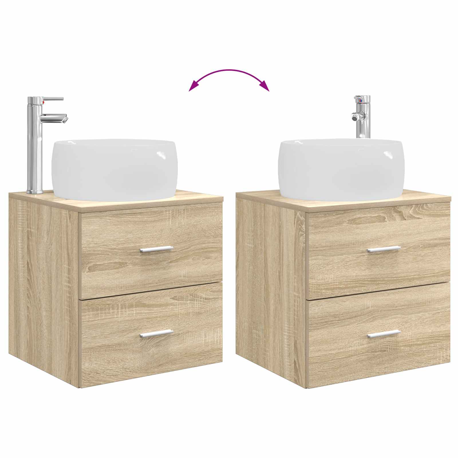 Umivaonik s policom Hrast sonoma 49,5 x 44,5 x 66 cm