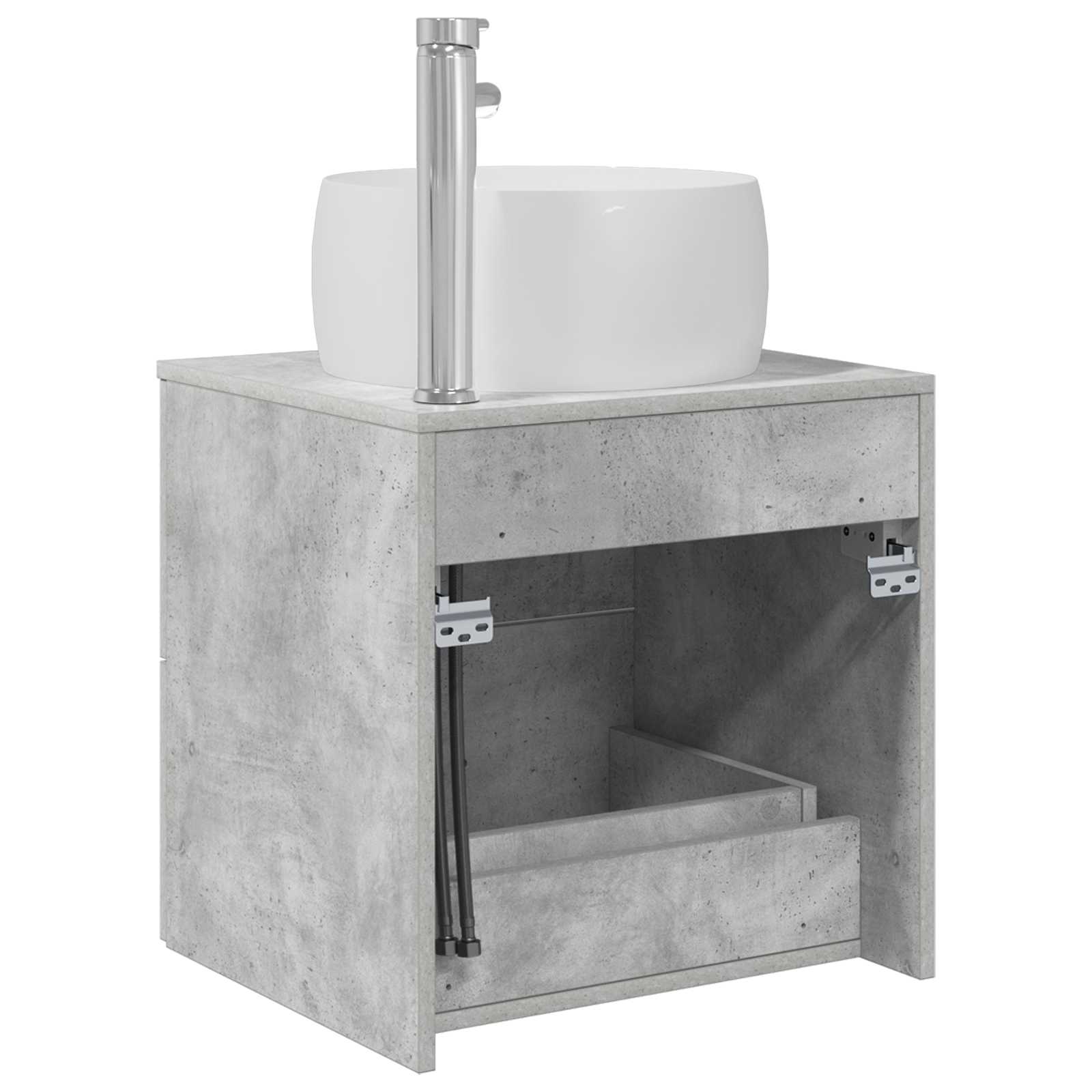 Umivaonik s policom Betonska siva 49,5 x 44,5 x 66 cm
