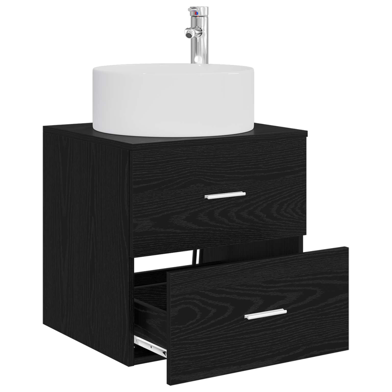 Umivaonik s policom Crni hrast 49,5 x 44,5 x 65,5 cm