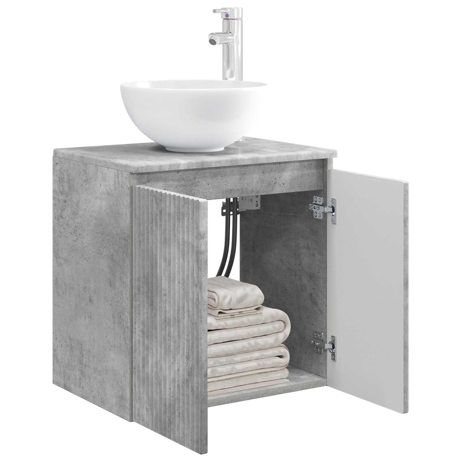 Umivaonik s policom Betonska siva 49,5 x 35 x 63 cm