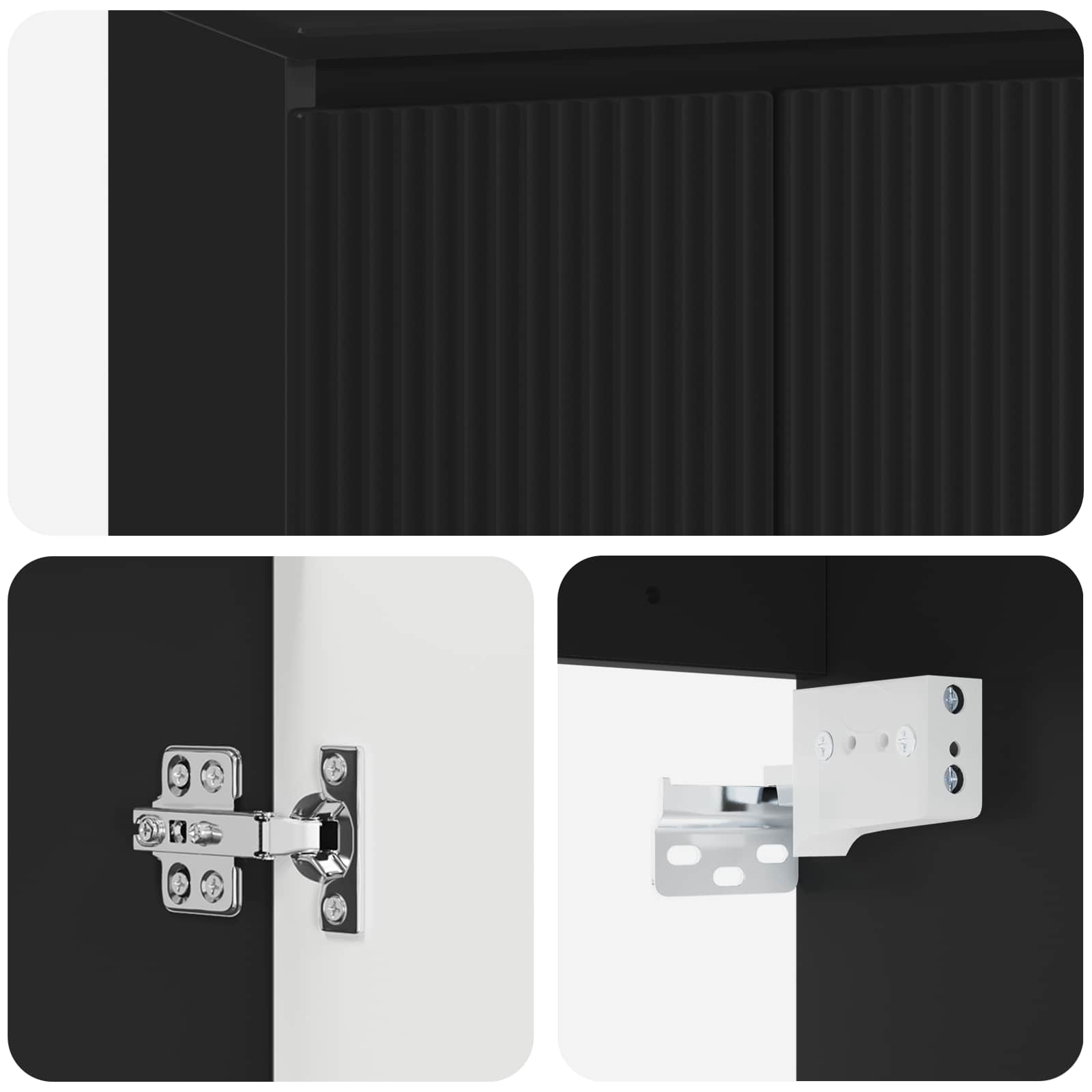 Umivaonik s policom Crna 49,5 x 41 x 63 cm Konstruirano drvo
