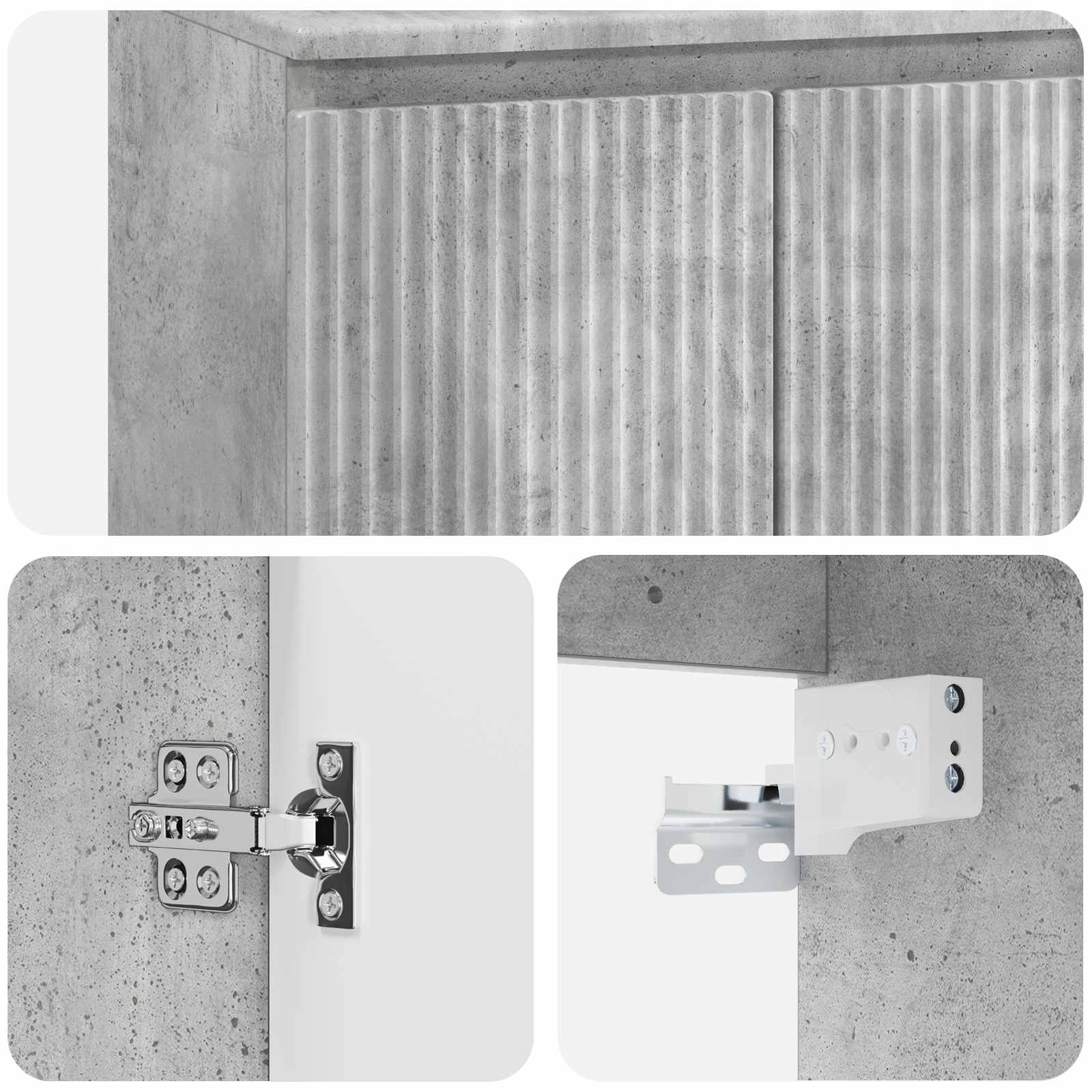 Umivaonik s policom Betonska siva 53 x 35 x 63 cm