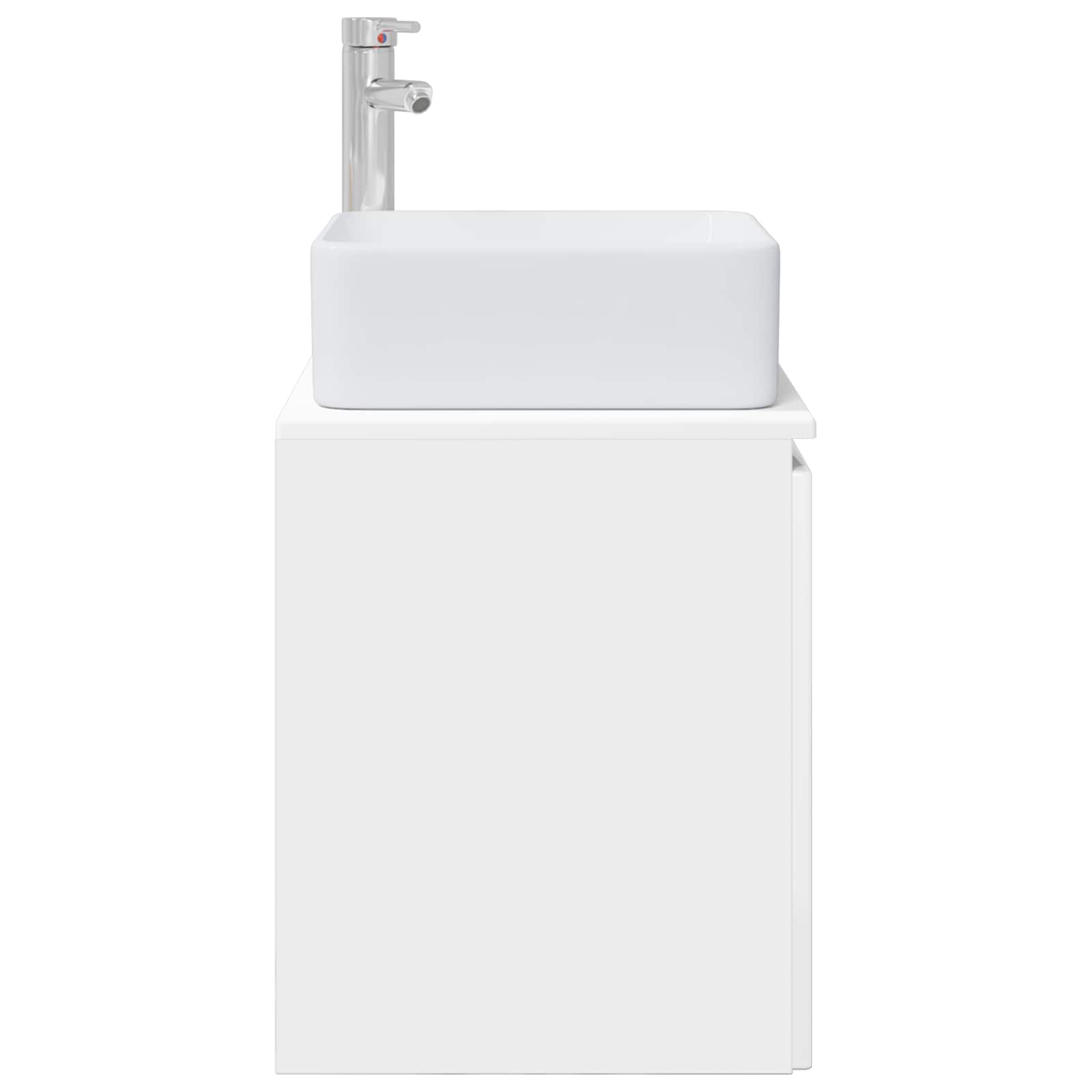 Umivaonik s policom Bijela visokog sjaja 53 x 35 x 63 cm