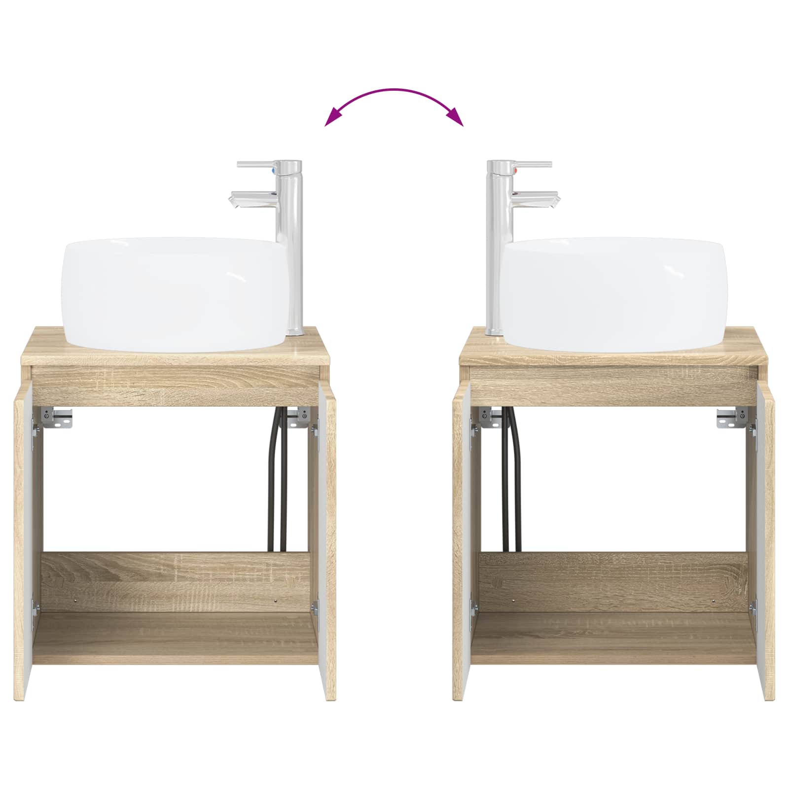 Umivaonik s policom Hrast sonoma 49,5 x 44,5 x 66 cm