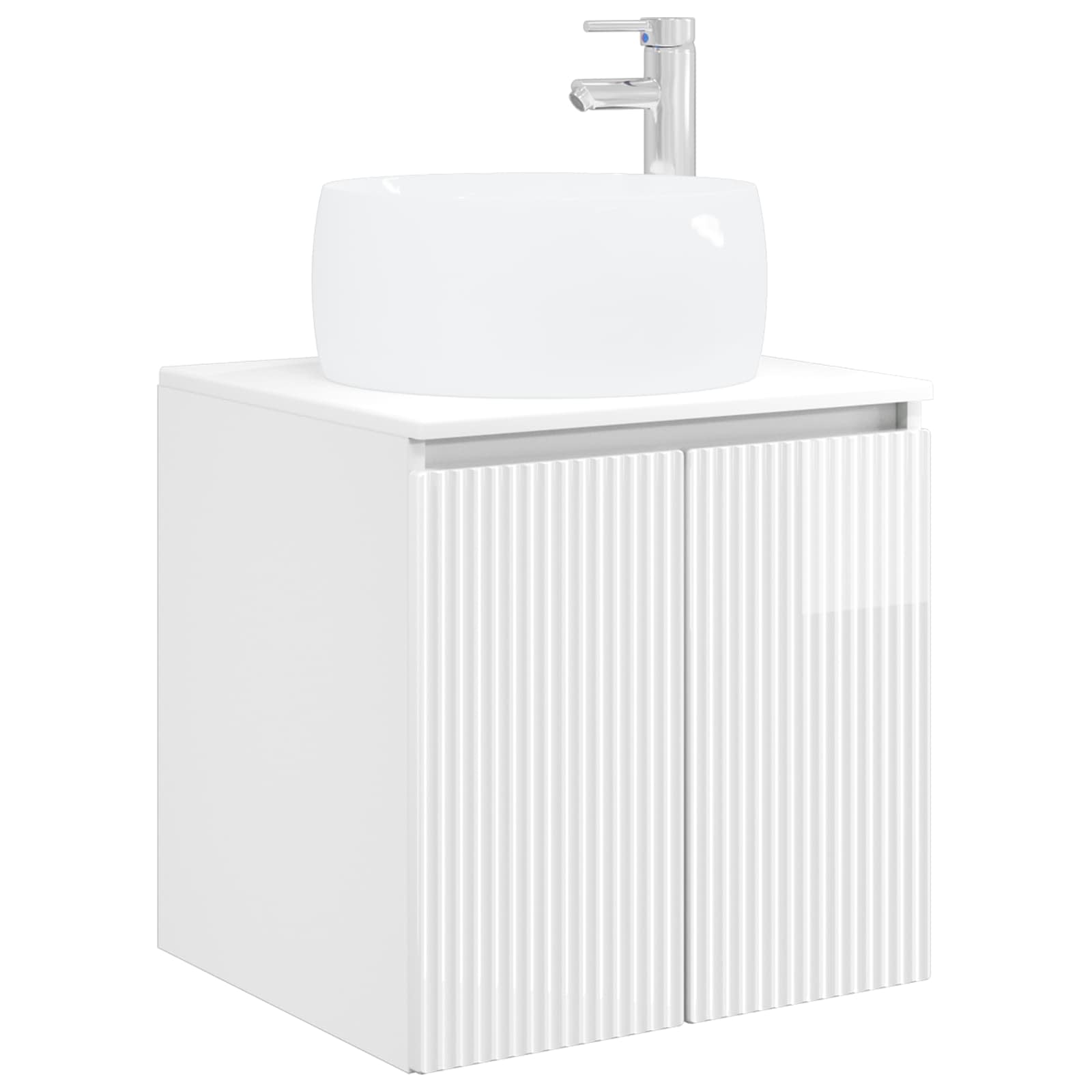 Umivaonik s policom Bijela visokog sjaja 49,5 x 44,5 x 66 cm
