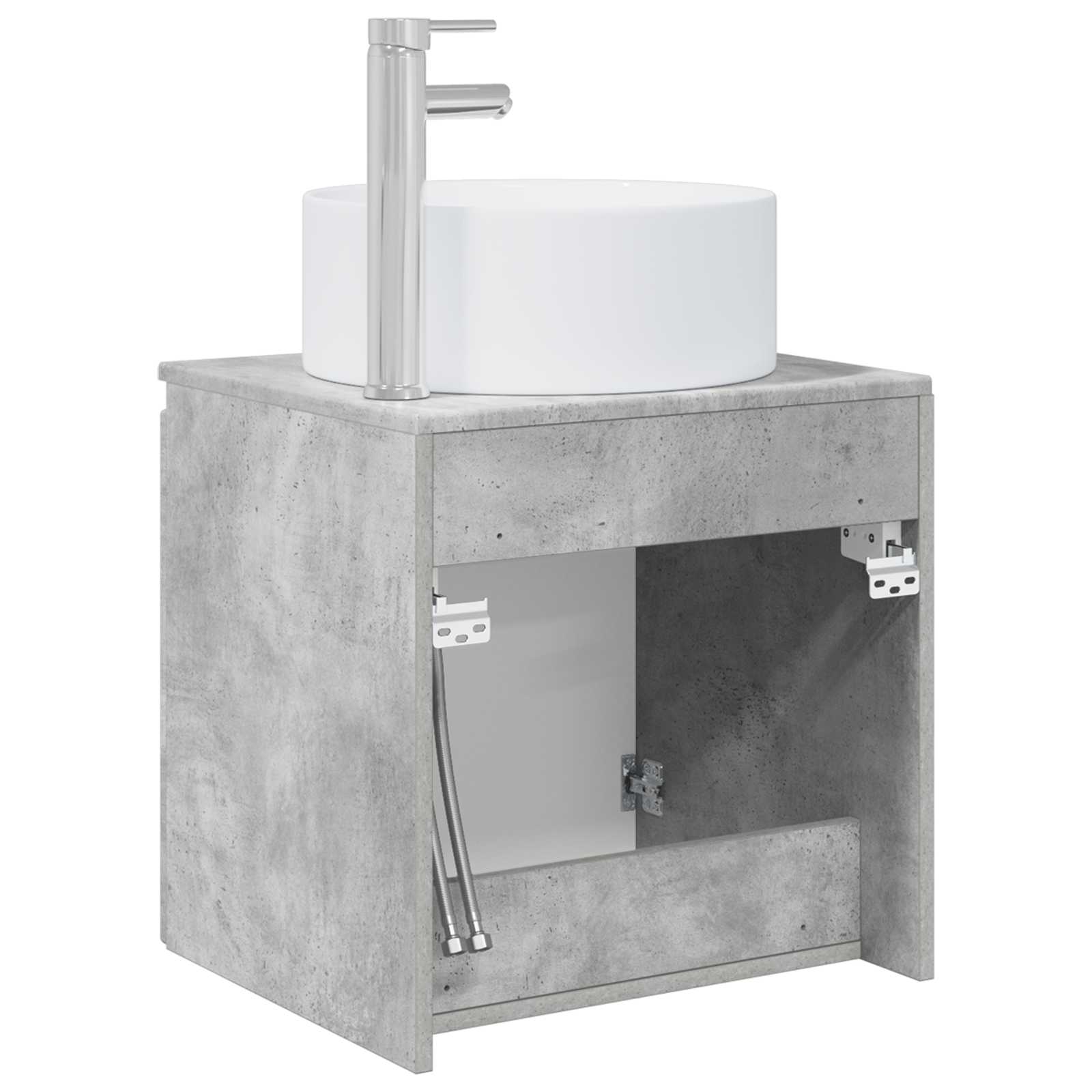 Umivaonik s policom za zid Betonska siva 49,5 x 44,5 x 65,5 cm