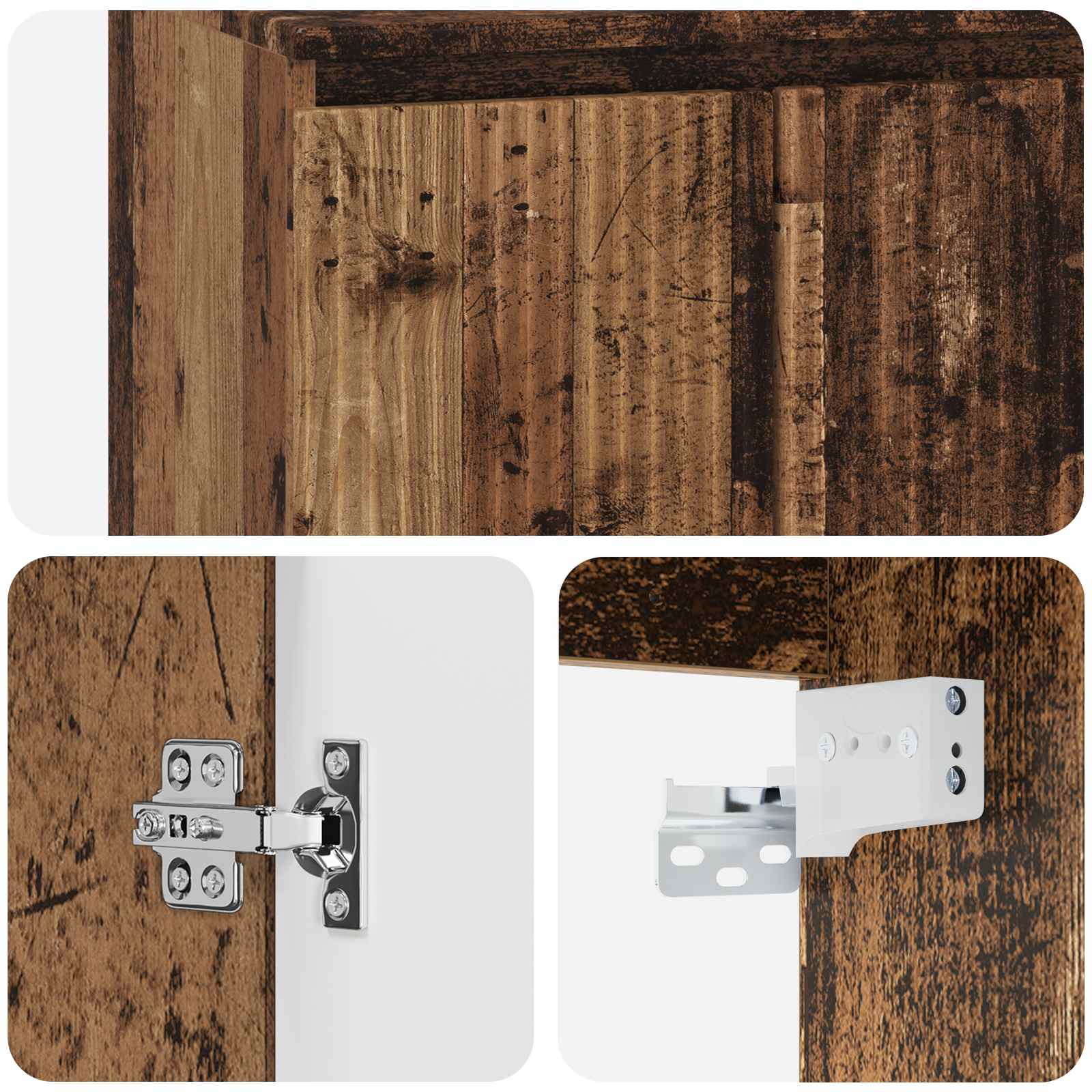 Umivaonik s policom za zid Staro drvo 49,5 x 44,5 x 65,5 cm