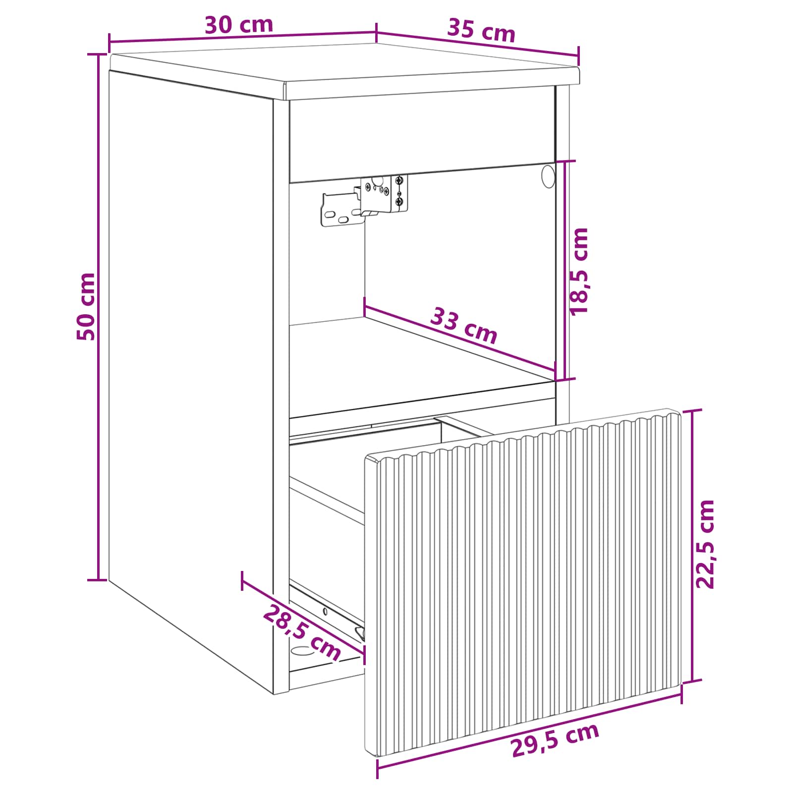 Kupaonski ormar Crna 30 x 35 x 50 cm Konstruirano drvo