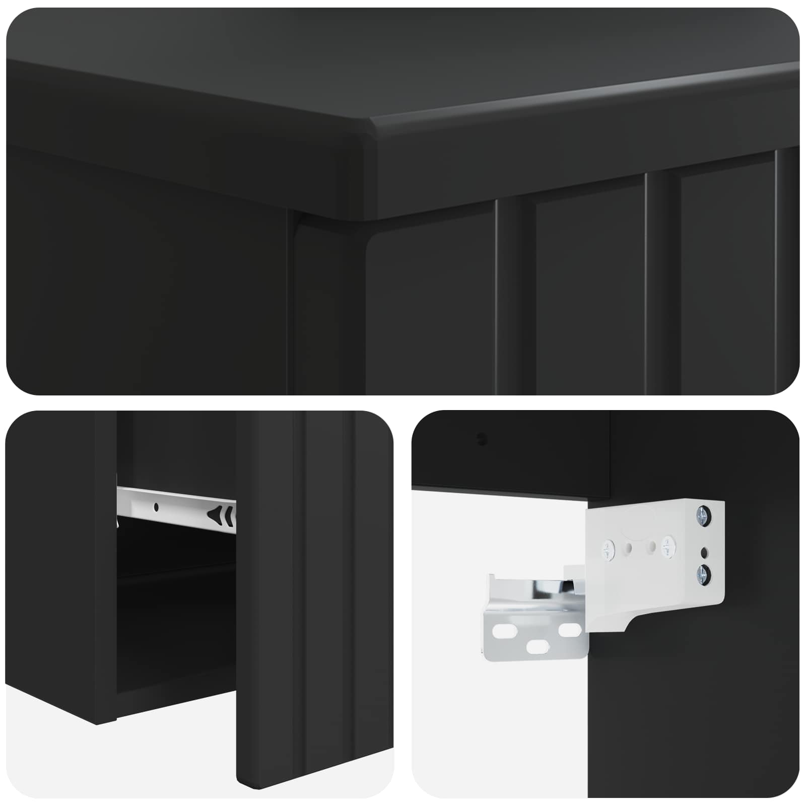 Umivaonik s policom za zid Crna 39 x 35 x 63 cm
