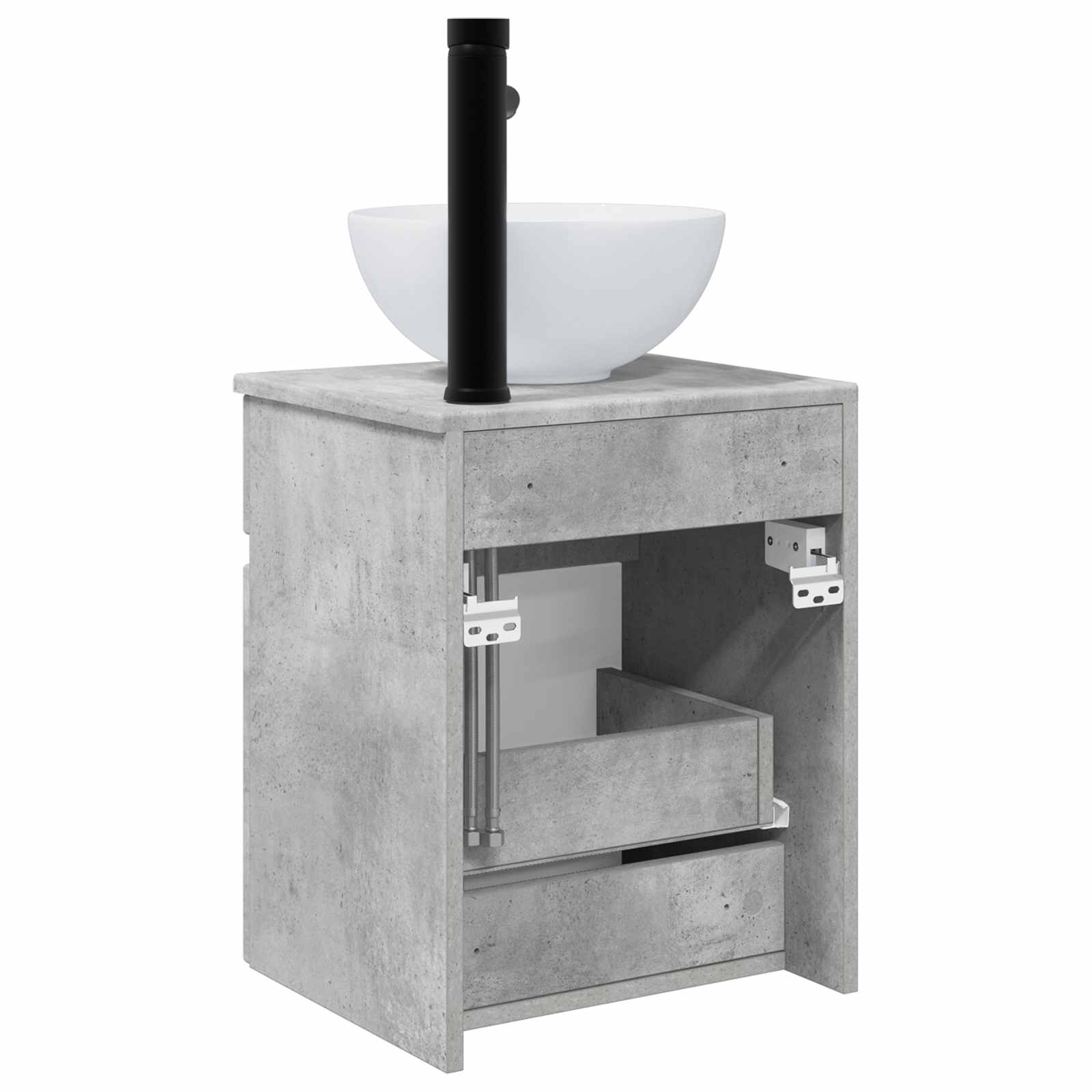 Umivaonik s policom za zid Betonska siva 39 x 41 x 64,5 cm