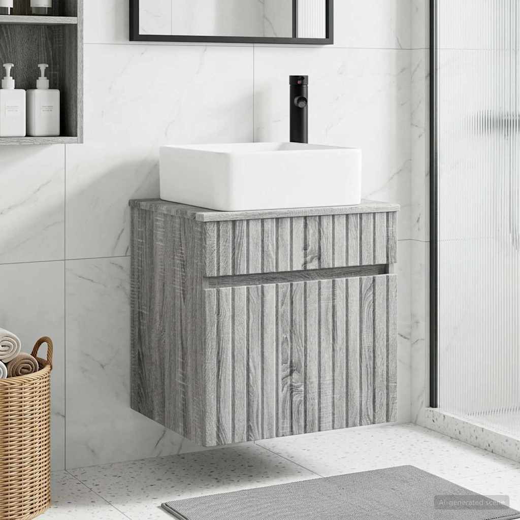 Umivaonik s policom za zid Siva Sonoma 49 x 41 x 63 cm