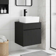 Umivaonik s policom za zid Crna 49 x 41 x 63 cm