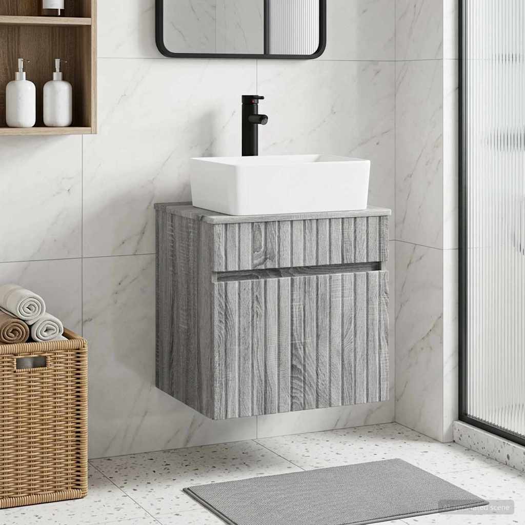 Umivaonik s policom za zid Siva Sonoma 49 x 41 x 63 cm