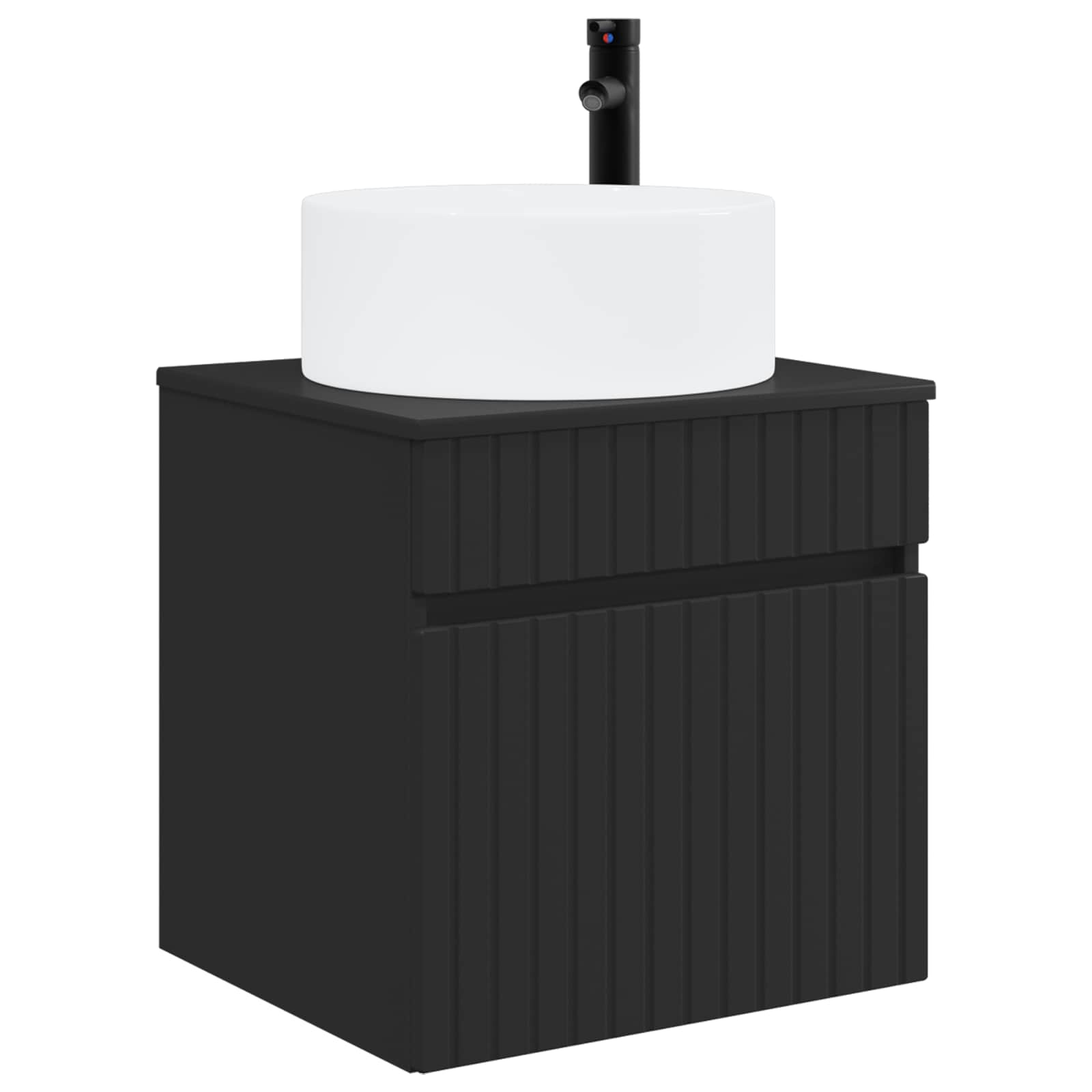 Umivaonik s policom za zid Crna 49 x 44,5 x 65,5 cm