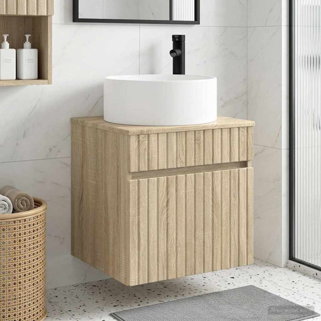 Umivaonik s policom za zid Hrast sonoma 49 x 44,5 x 65,5 cm