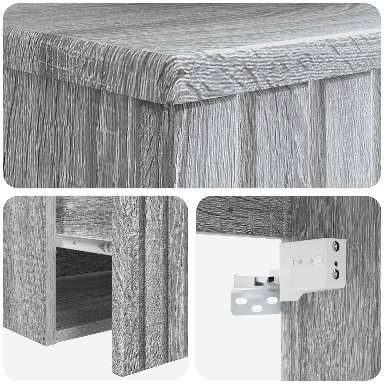 Umivaonik s policom za zid Siva Sonoma 49 x 44,5 x 65,5 cm