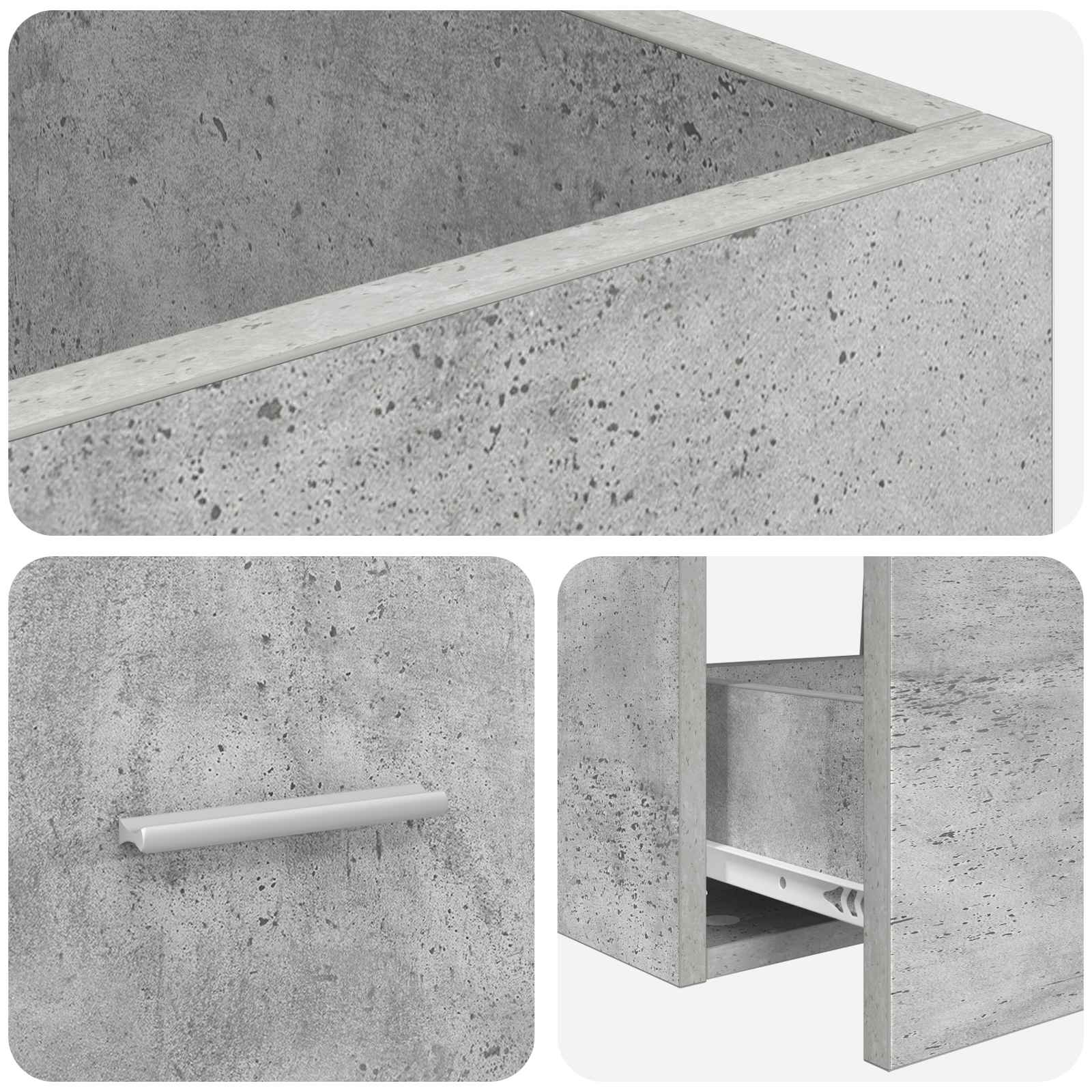 Kupaonski umivaonik s sudoperom Betonska siva 42 x 40 x 84,5 cm