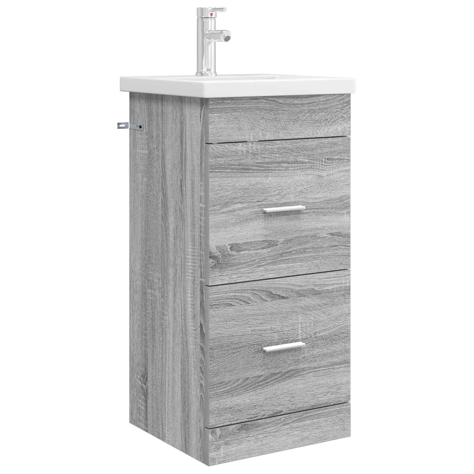 Kupaonski umivaonik s sudoperom Siva Sonoma 42 x 40 x 84,5 cm