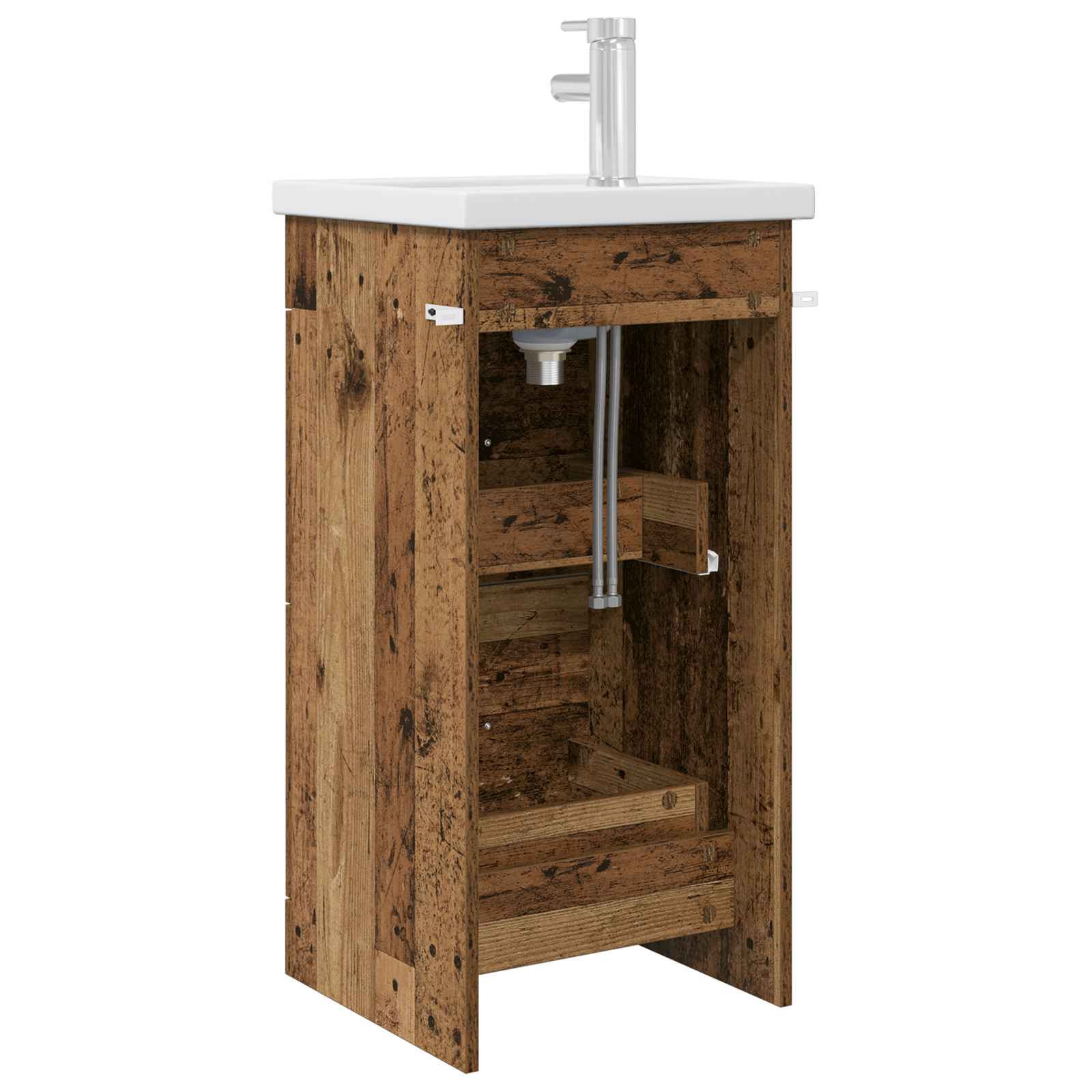 Kupaonski umivaonik s sudoperom Staro drvo 42 x 40 x 84,5 cm