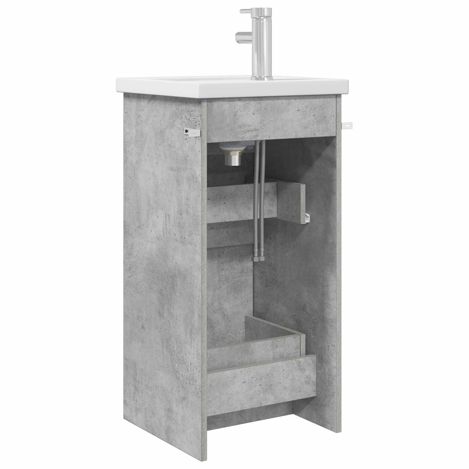 Kupaonski umivaonik s sudoperom Betonska siva 42 x 40 x 84,5 cm