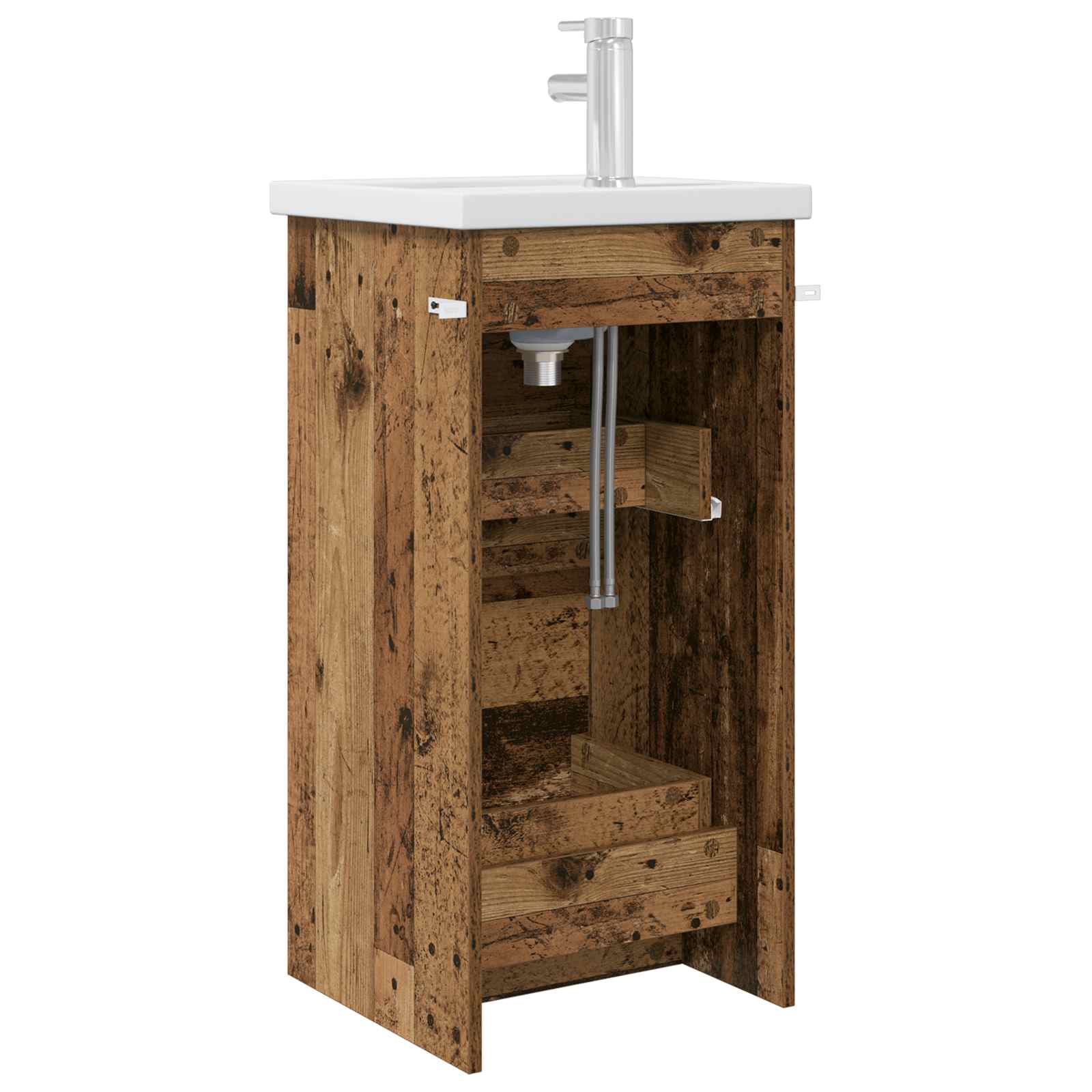 Kupaonski umivaonik s sudoperom Staro drvo 42 x 40 x 84,5 cm