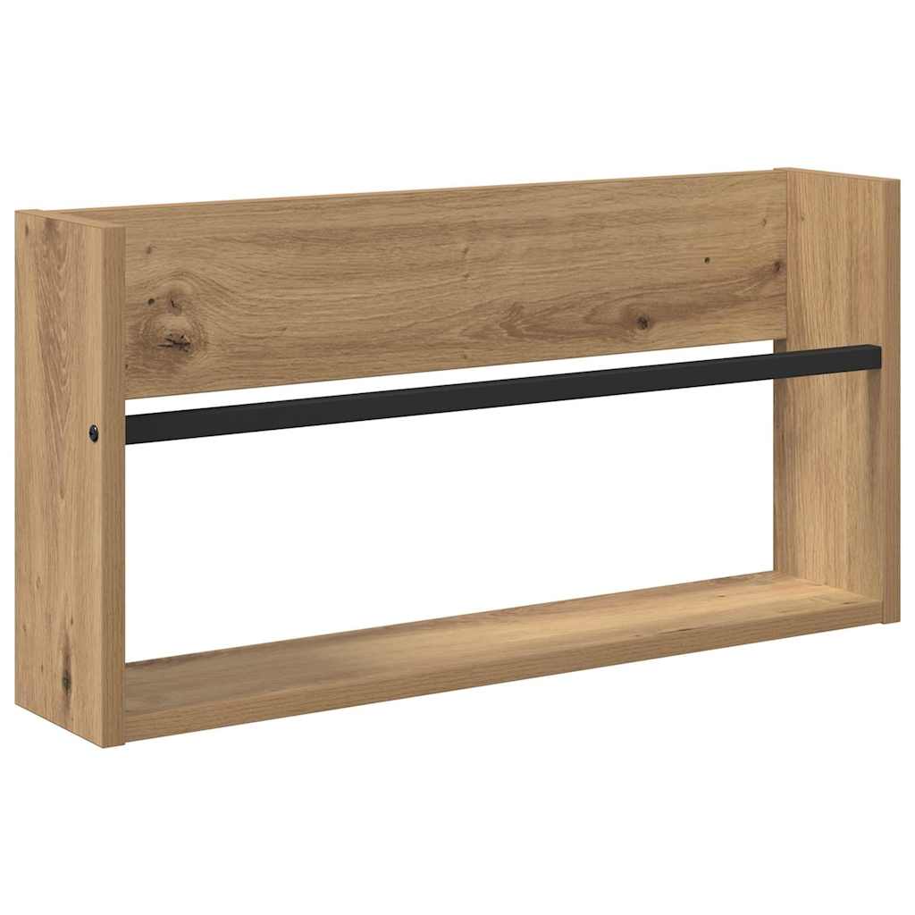 Polica za časopise Zidne 2 pcs Umjetnički hrast 60 x 12 x 30 cm