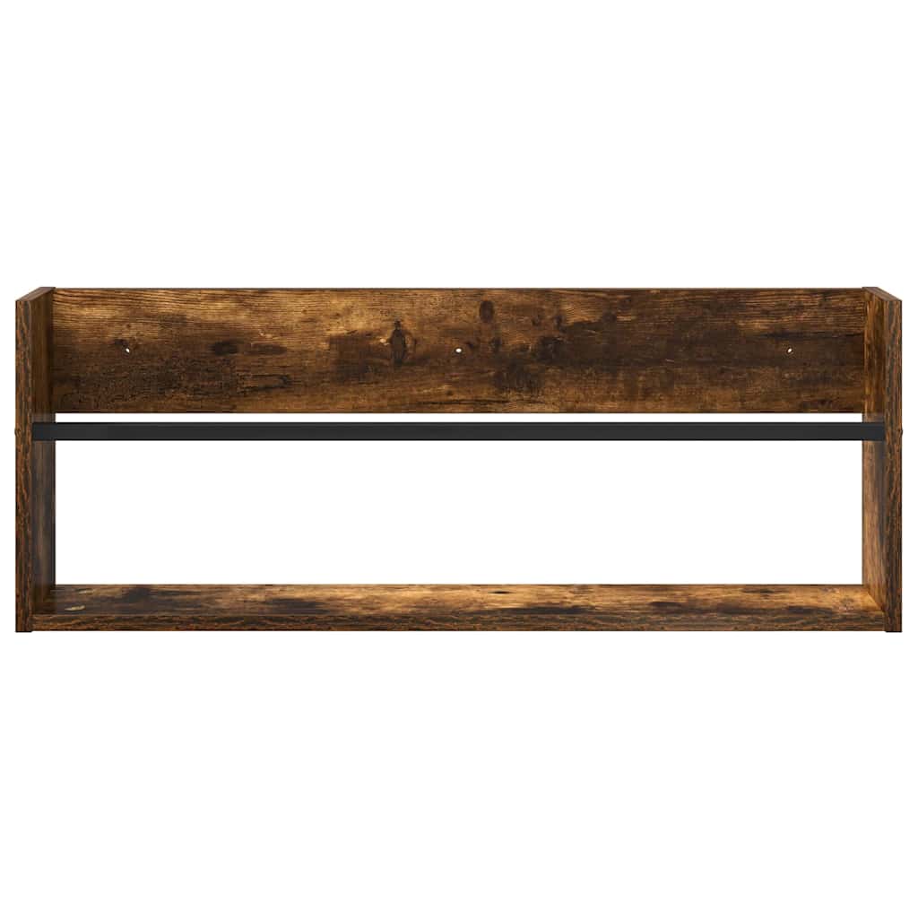 Polica za časopise Zidne 2 pcs Dimljeni hrast 80 x 12 x 30 cm