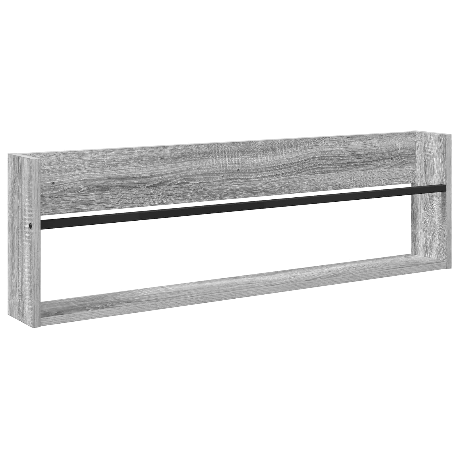 Polica za časopise s policom 2 pcs Siva Sonoma 100 x 12 x 30 cm
