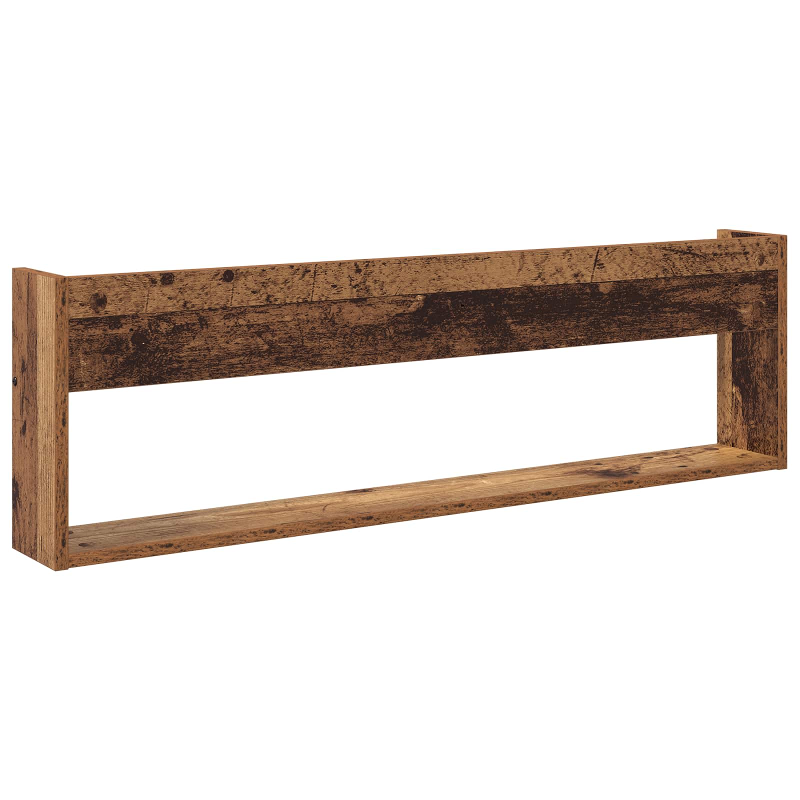 Polica za časopise s policom 2 pcs Staro drvo 100 x 12 x 30 cm