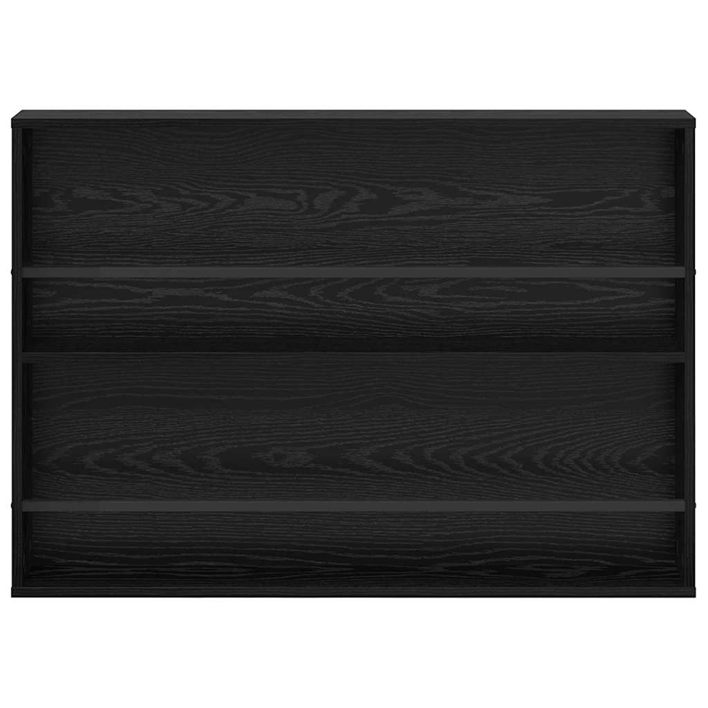 Polica za časopise s policom 2 pcs Crni hrast 100 x 12 x 70 cm