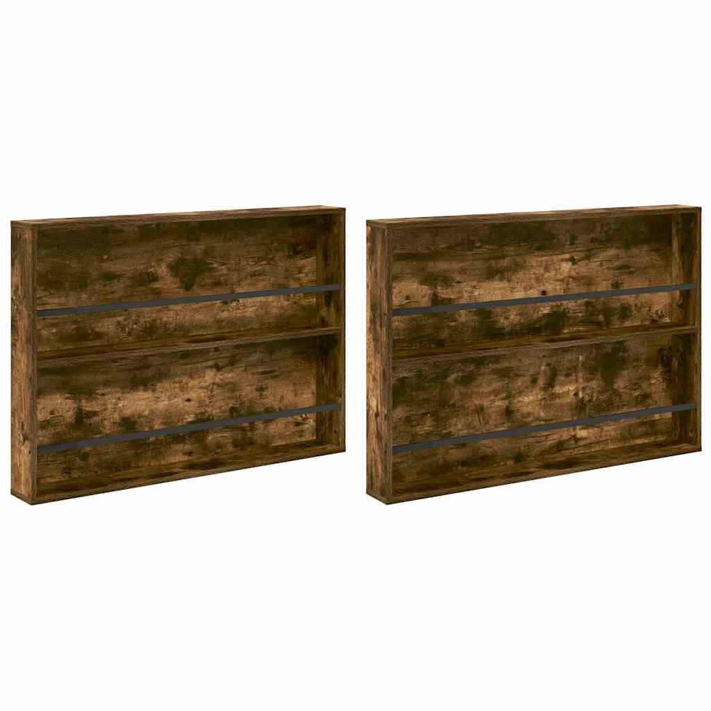 Polica za časopise Zidne 2 pcs Dimljeni hrast 100 x 12 x 70 cm